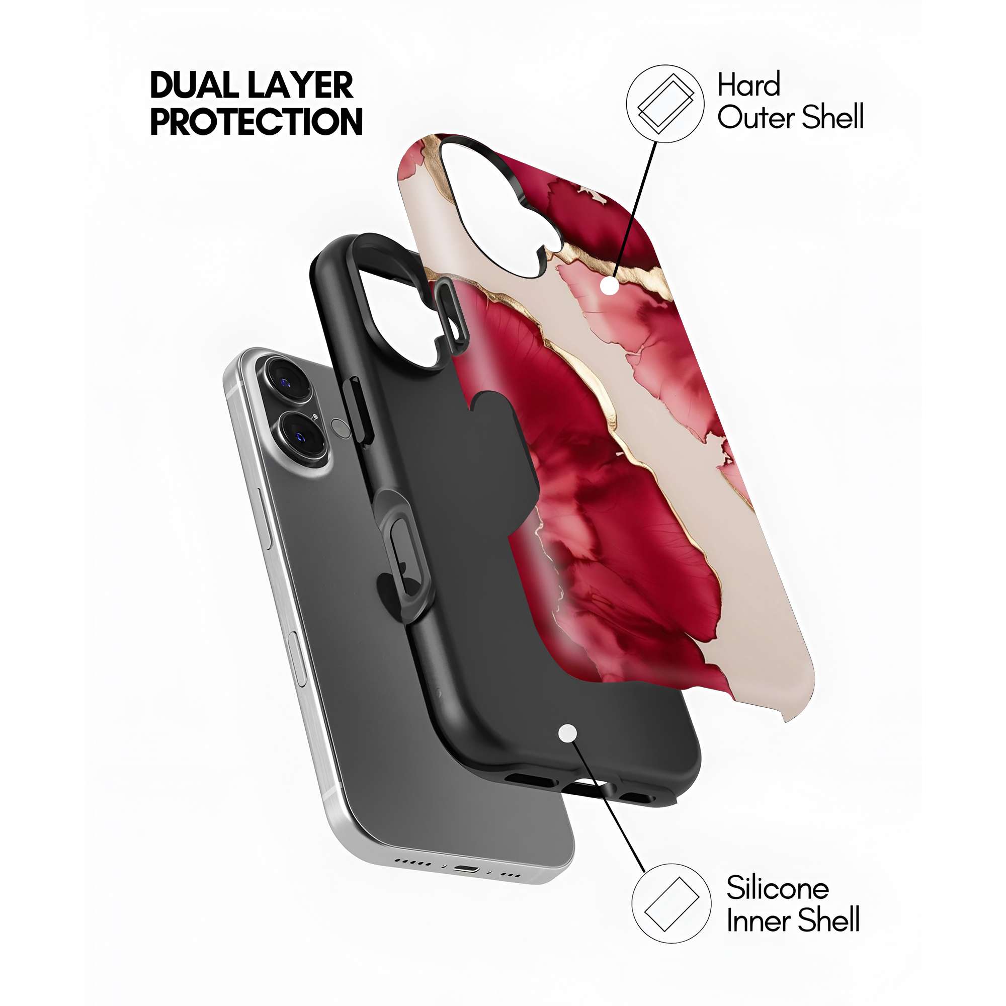 Crimson Petals Dual Guard Case