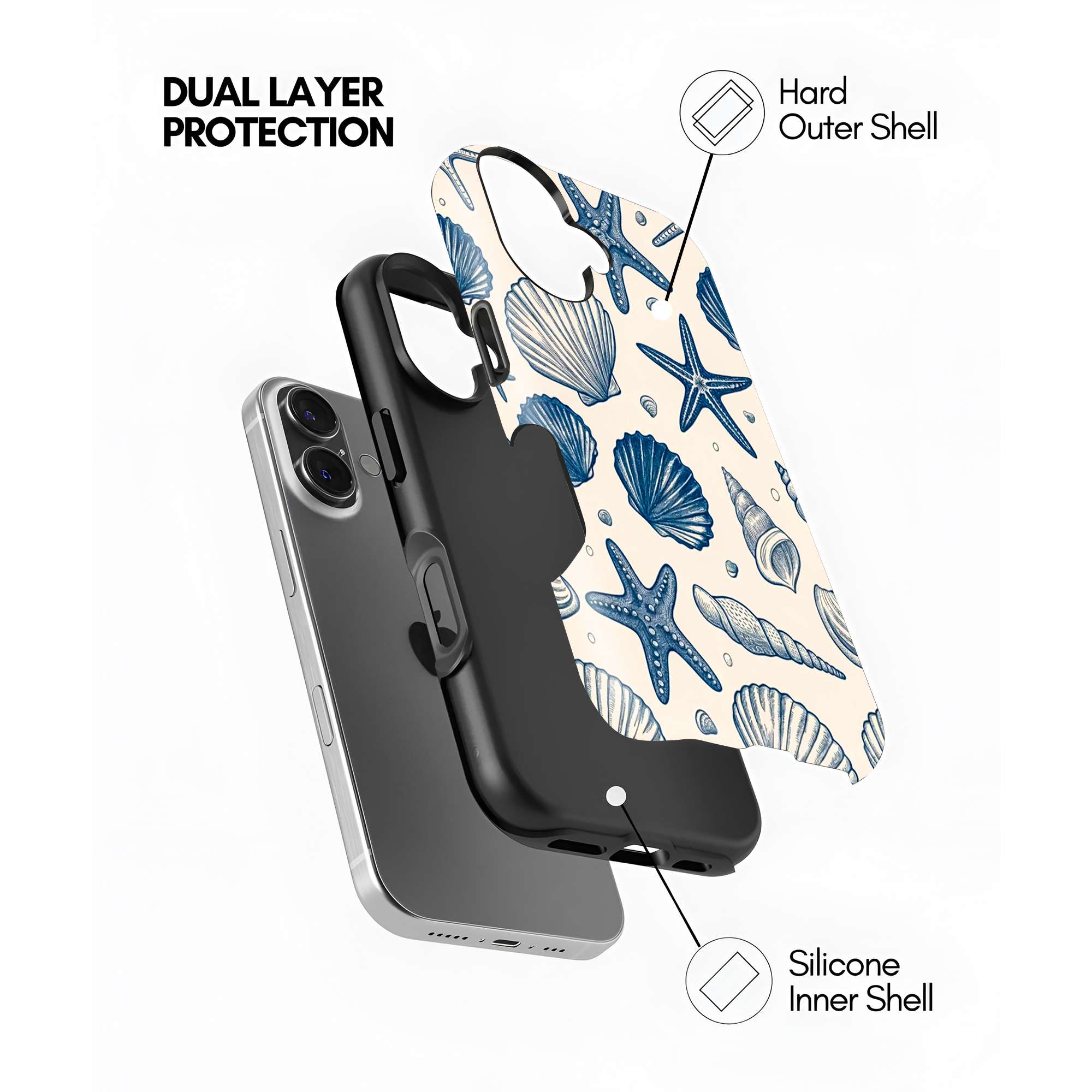 Coastal Shells Dual Guard Case