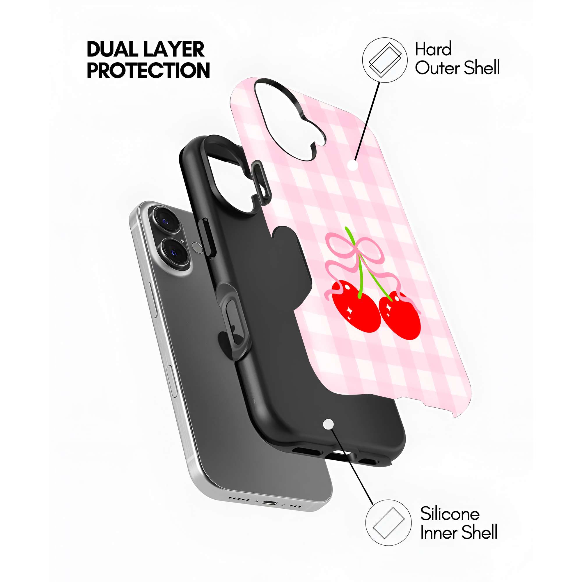 Cherry Checkers Dual Guard Case