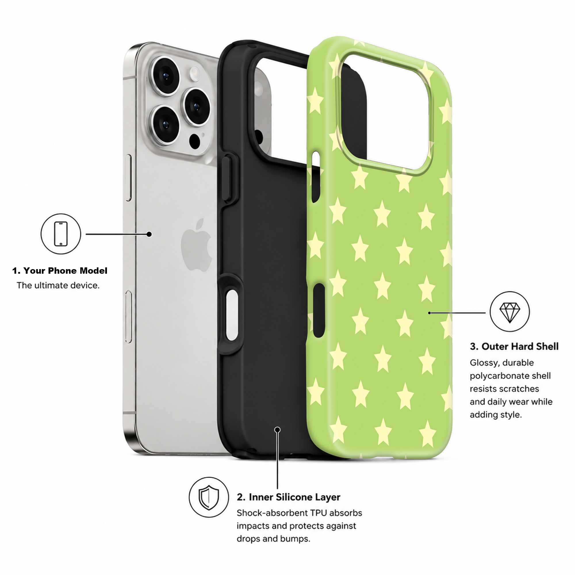 Disney Solft Green Star Dual Guard Case