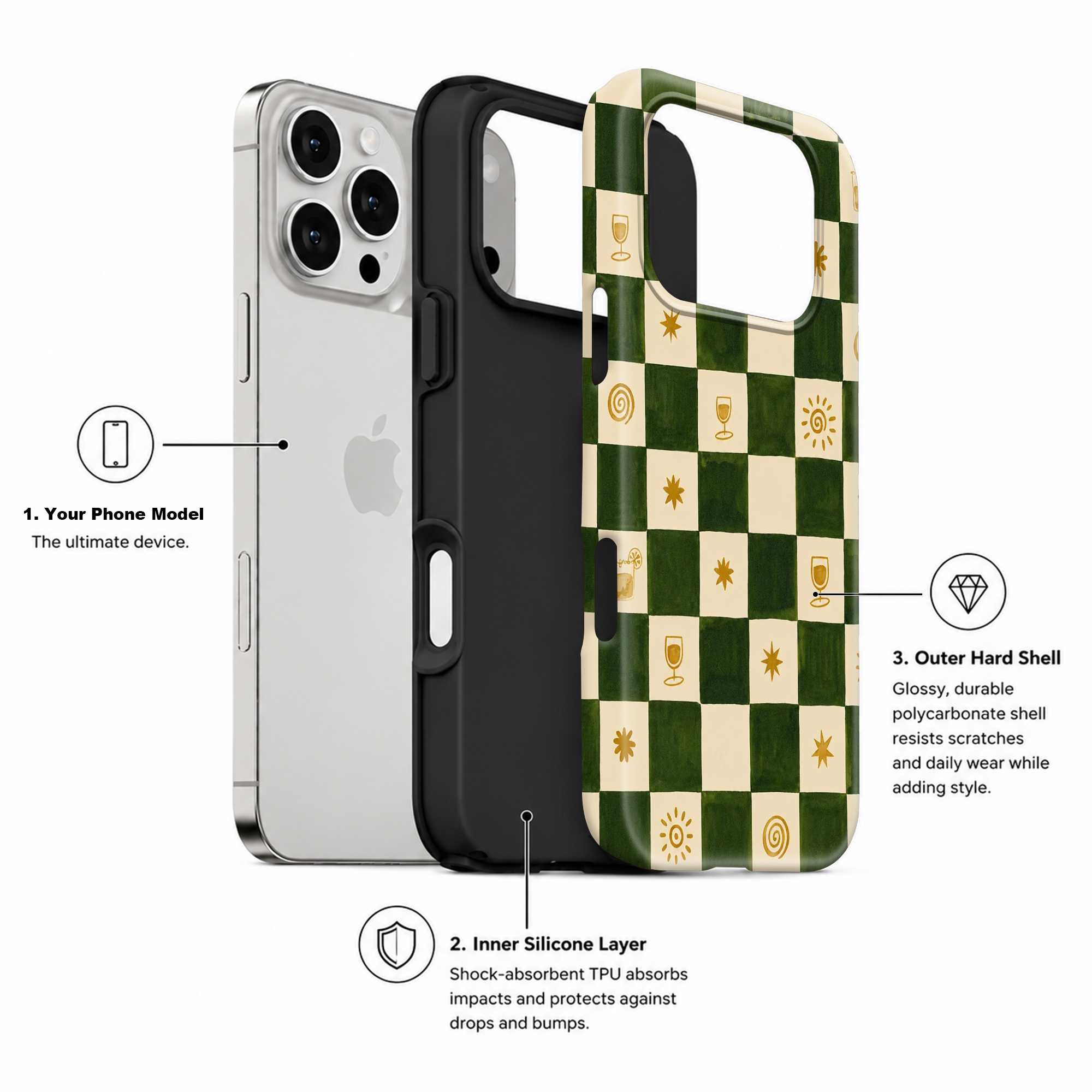 Checkered Pattern Dual Guard Case