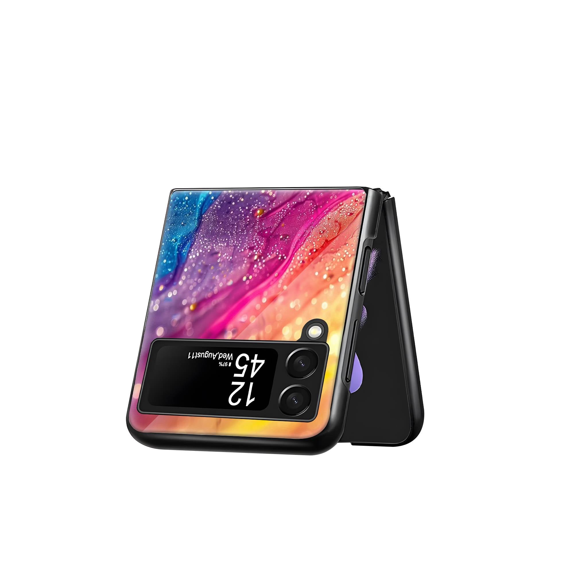 Bright Rainbow Samsung Z Flip Glass Case image 2