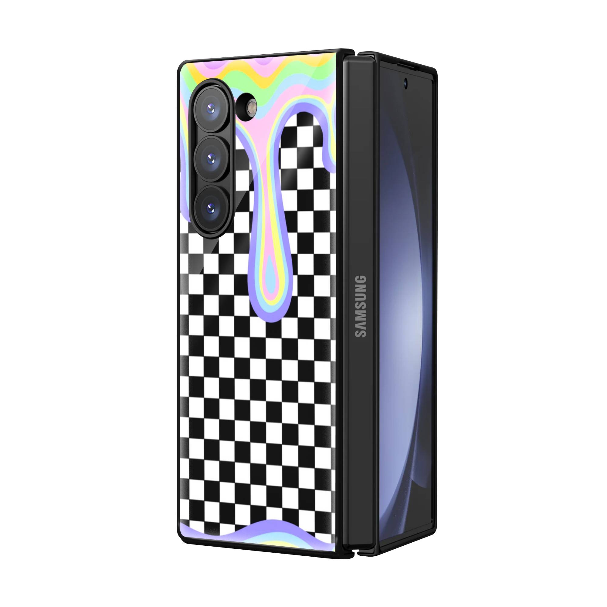 Vibrant Drip Samsung Z Fold Glass Case image 1