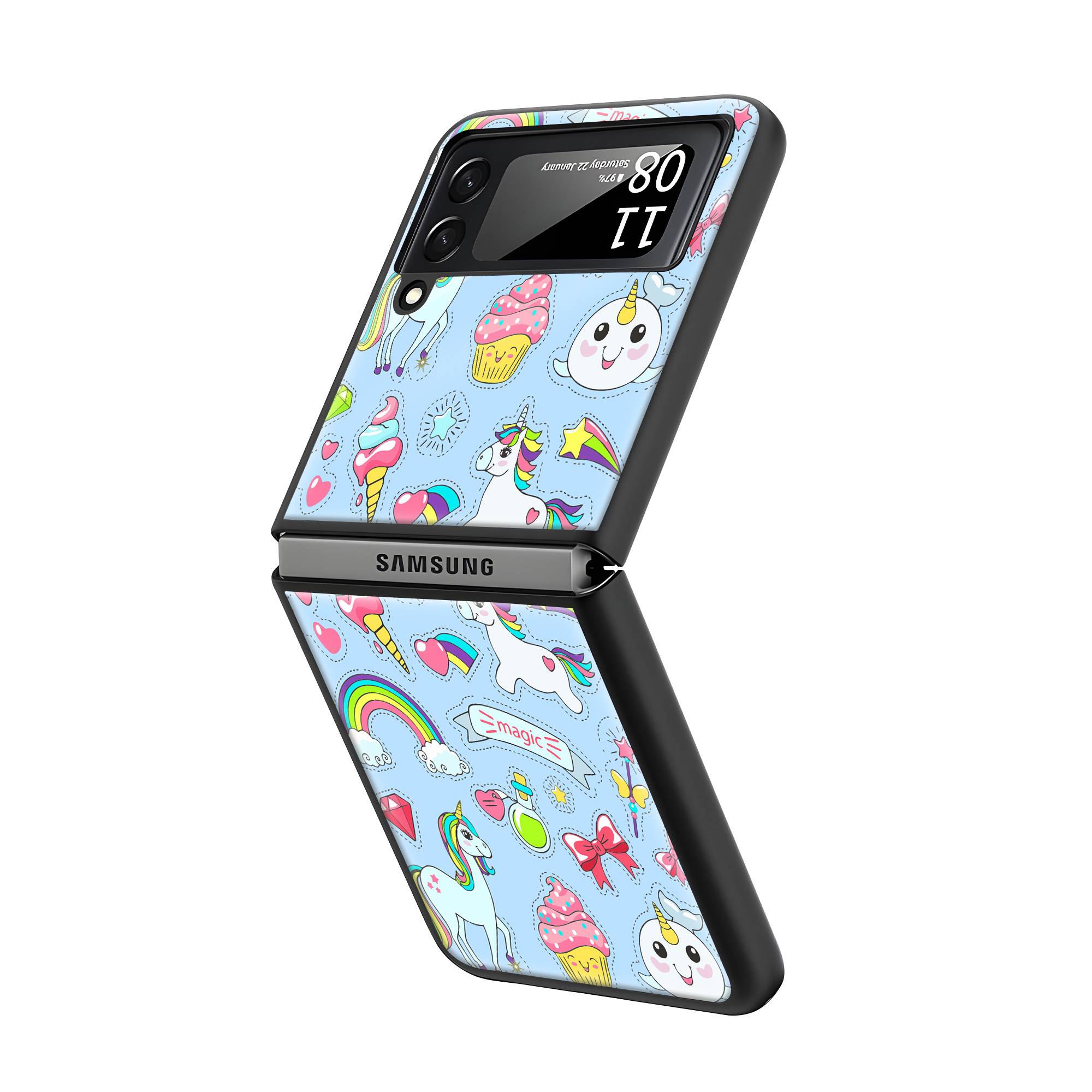 Unicorn Stars Samsung Z Flip Glass Case image 1