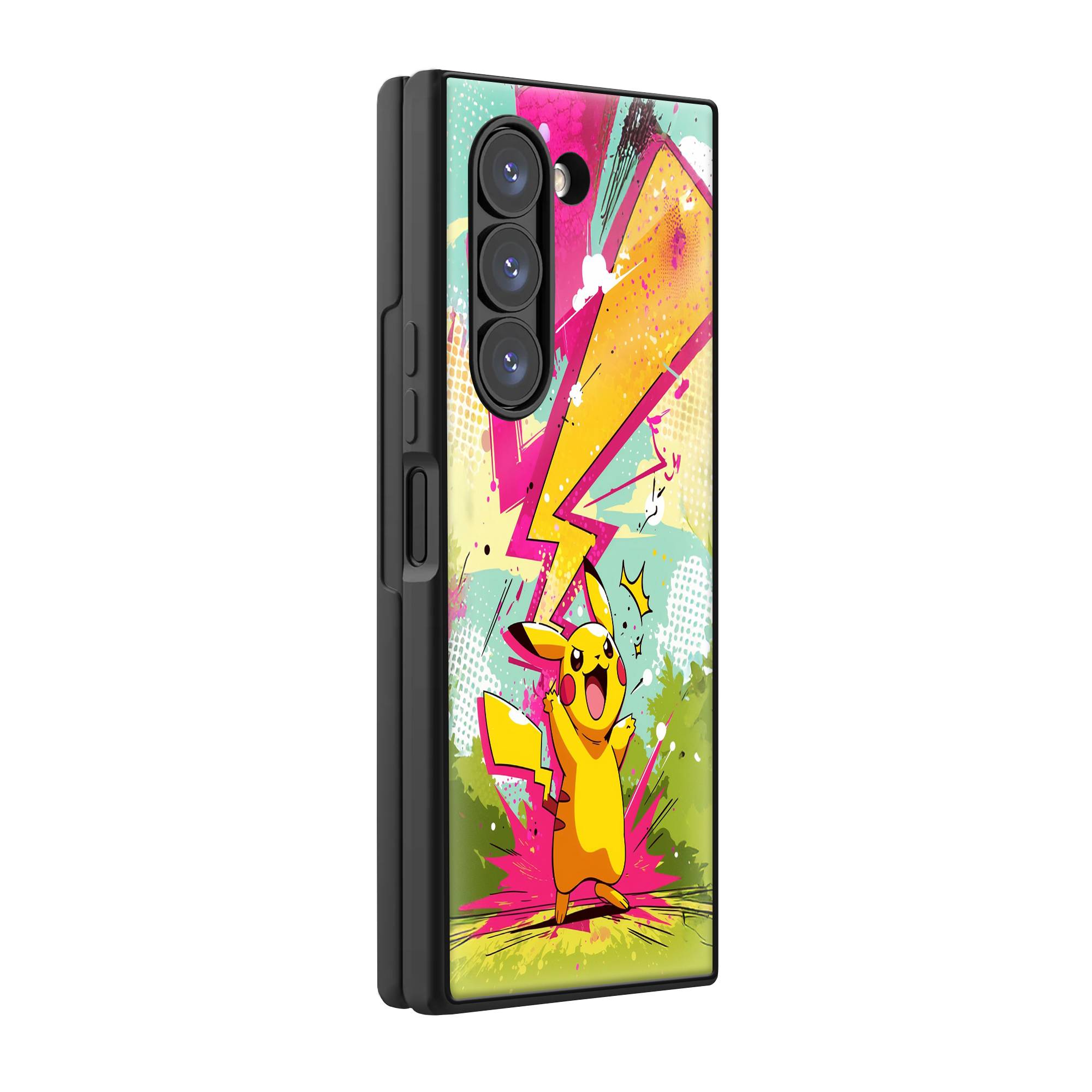 Comic Pikachu Samsung Z Fold Glass Case image 0
