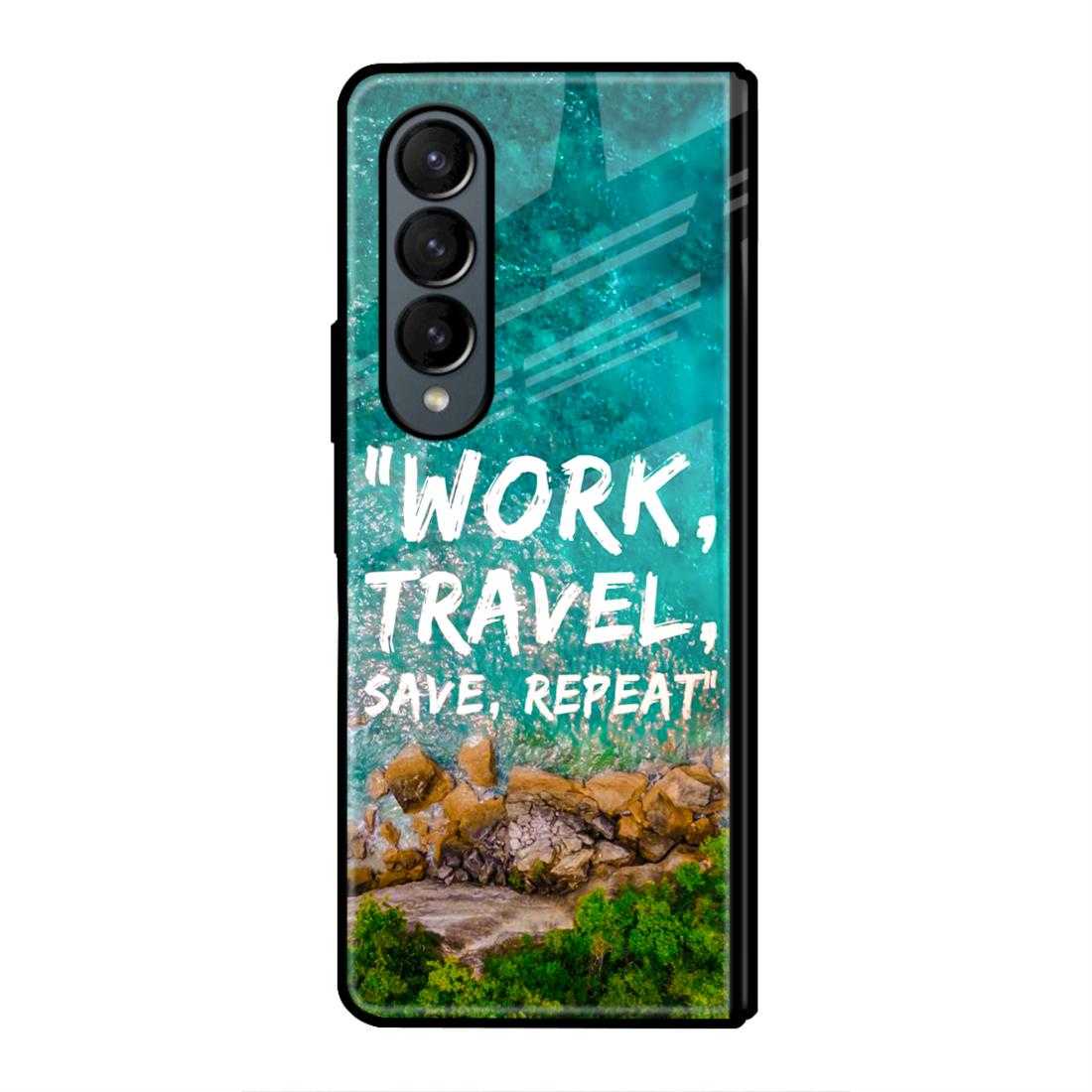 Work Travel Samsung Z Fold 4 Glass Case image 0