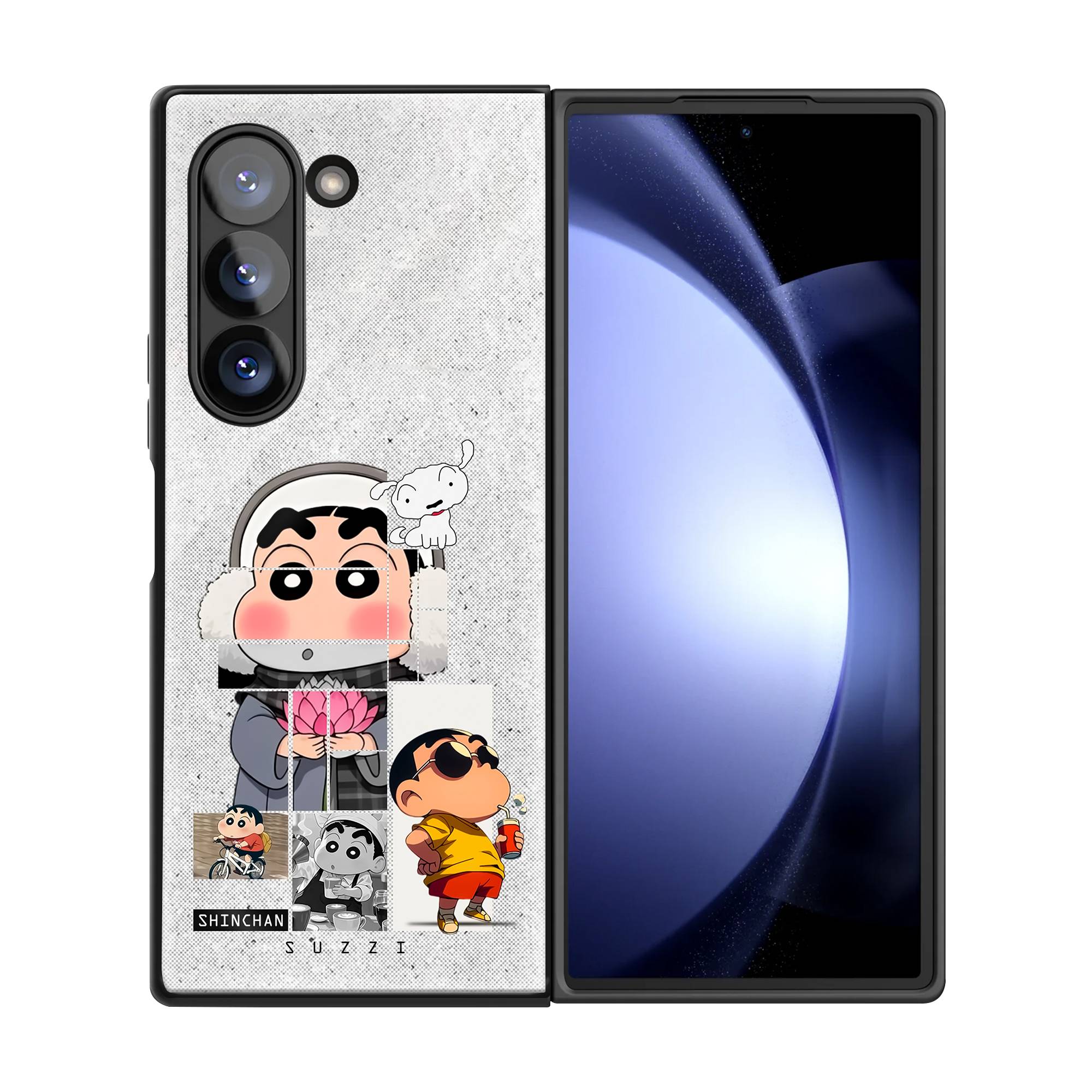 Shades of Shinchan Samsung Z Fold Glass Case image 2