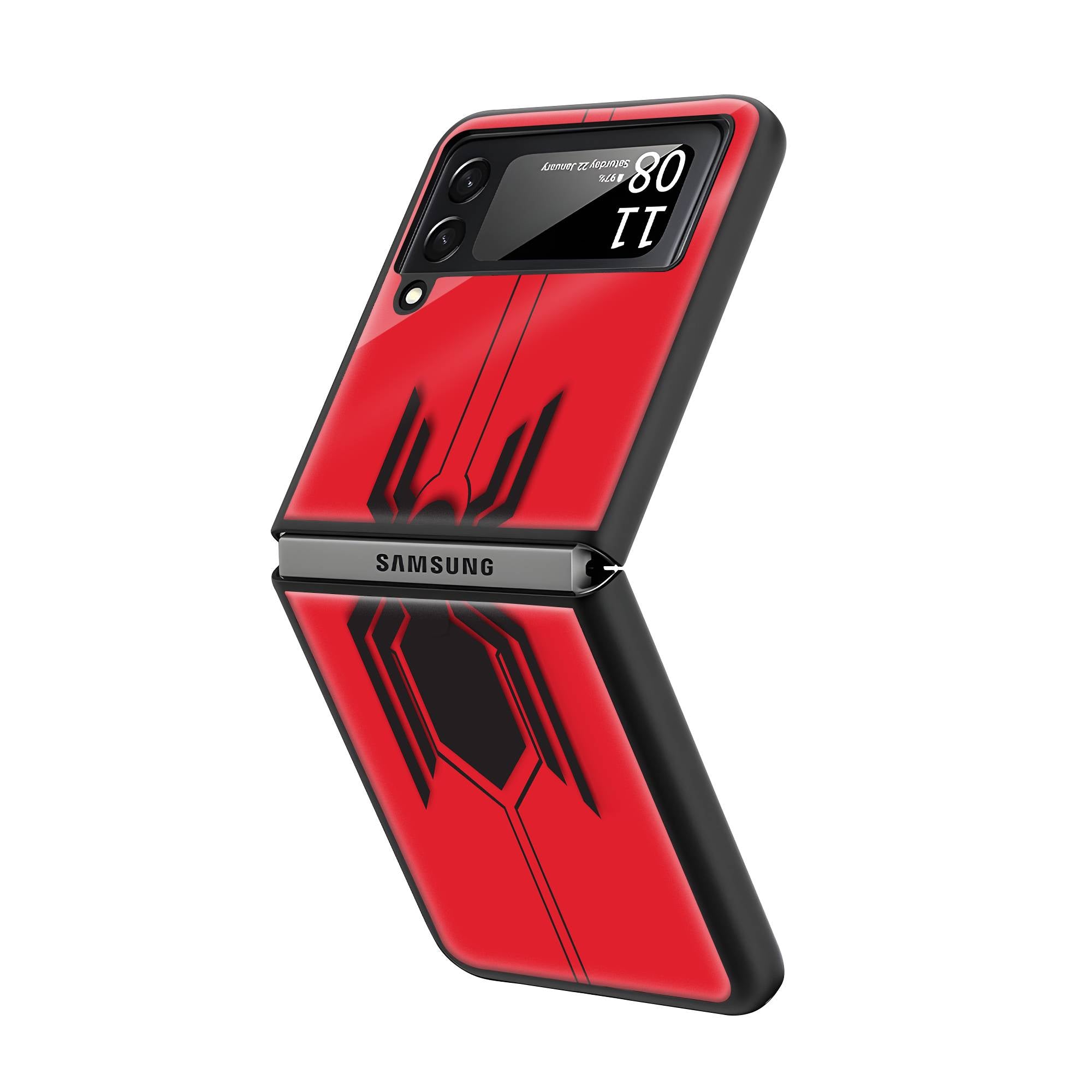 Spiderman Logo Samsung Z Flip Glass Case image 1