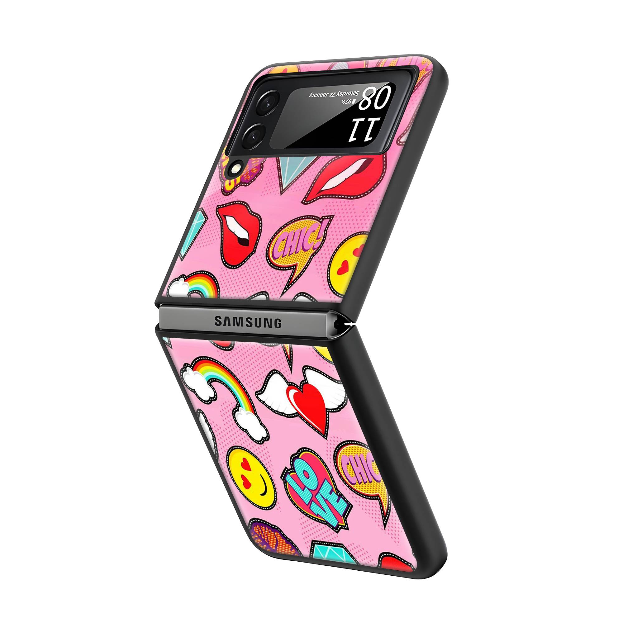 Sticker Pop Samsung Z Flip Glass Case image 1