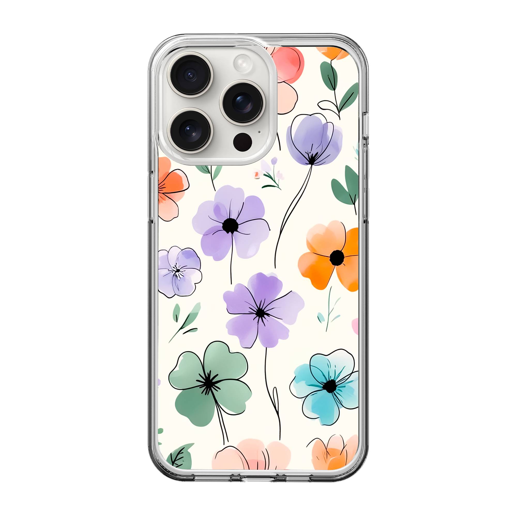 Watercolor Florals Clear Case image 0