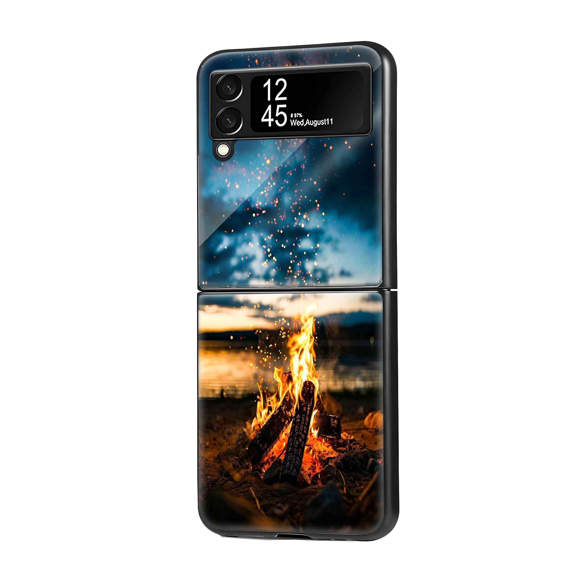 Campfire Samsung Z Flip Glass Case image 0