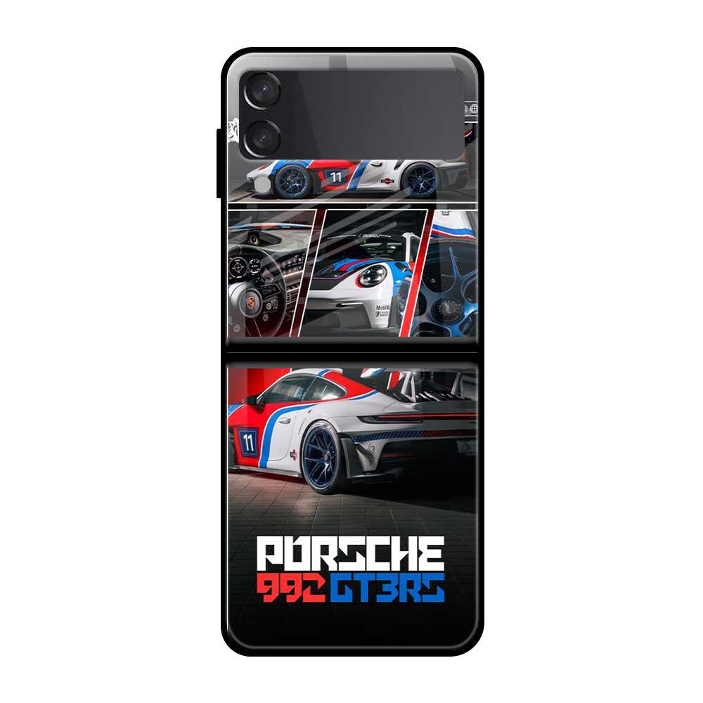 992 Porsche Samsung Z Flip 3 Glass Case image 0