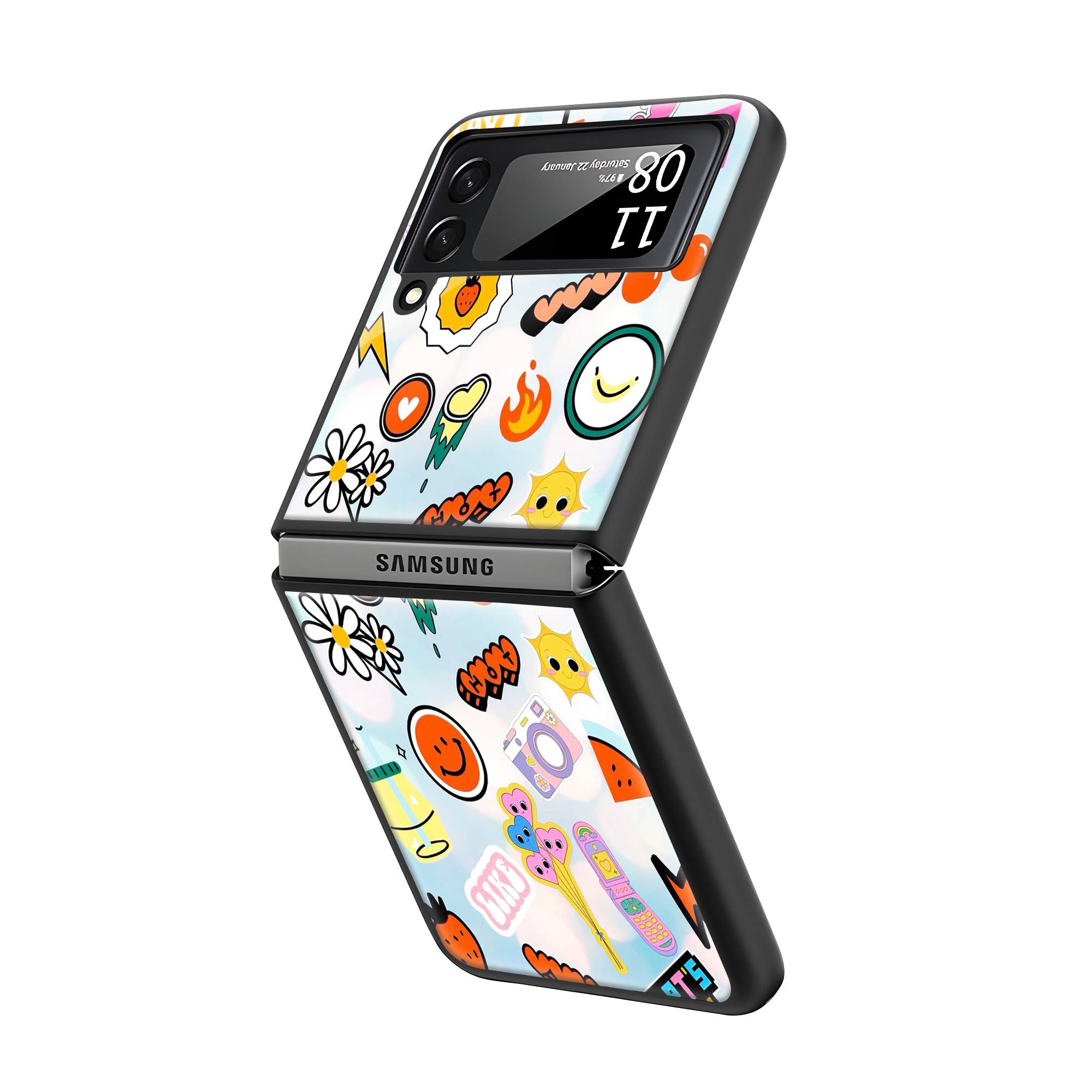 Sticker Art Samsung Z Flip Glass Case image 1