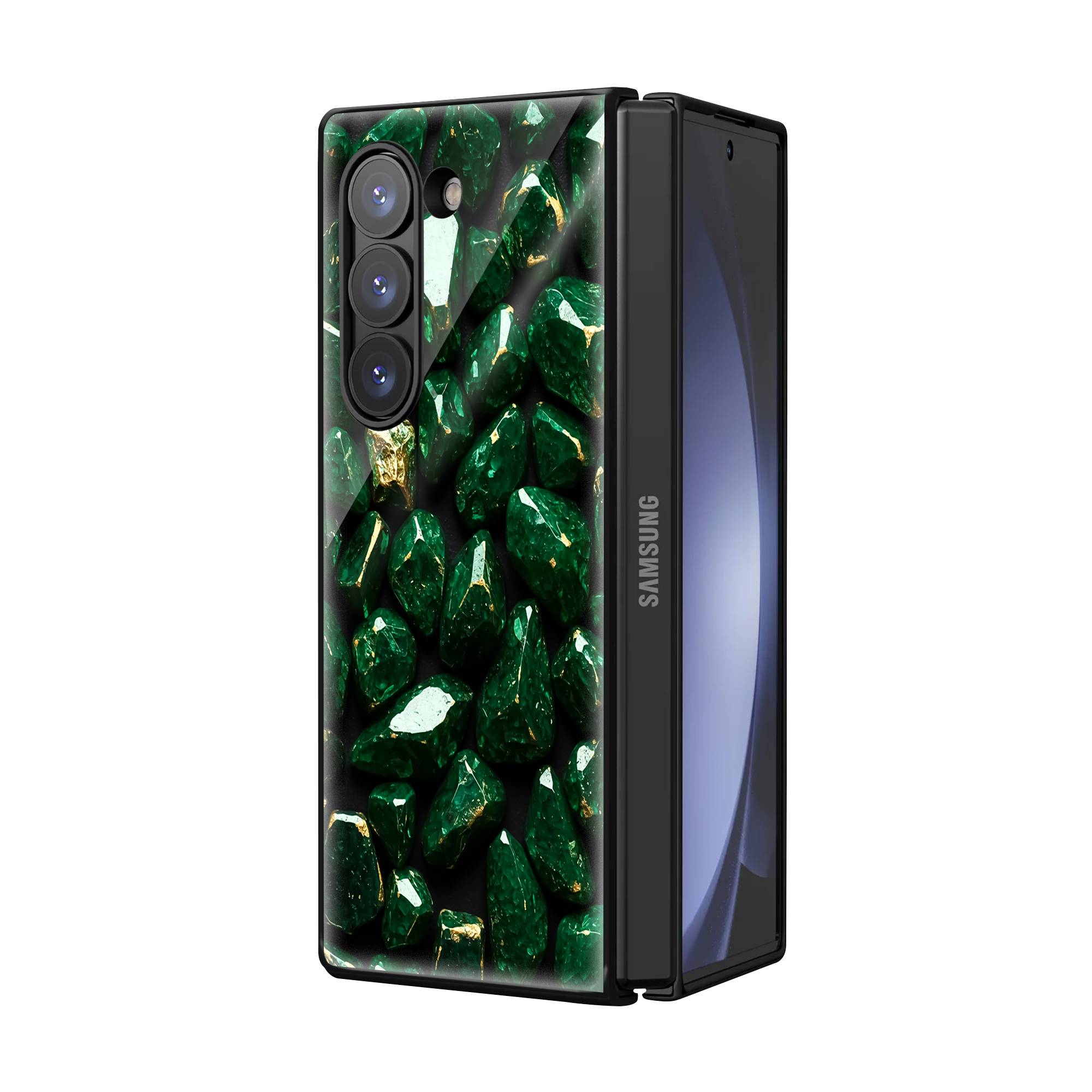 Emerald Samsung Z Fold Glass Case image 1