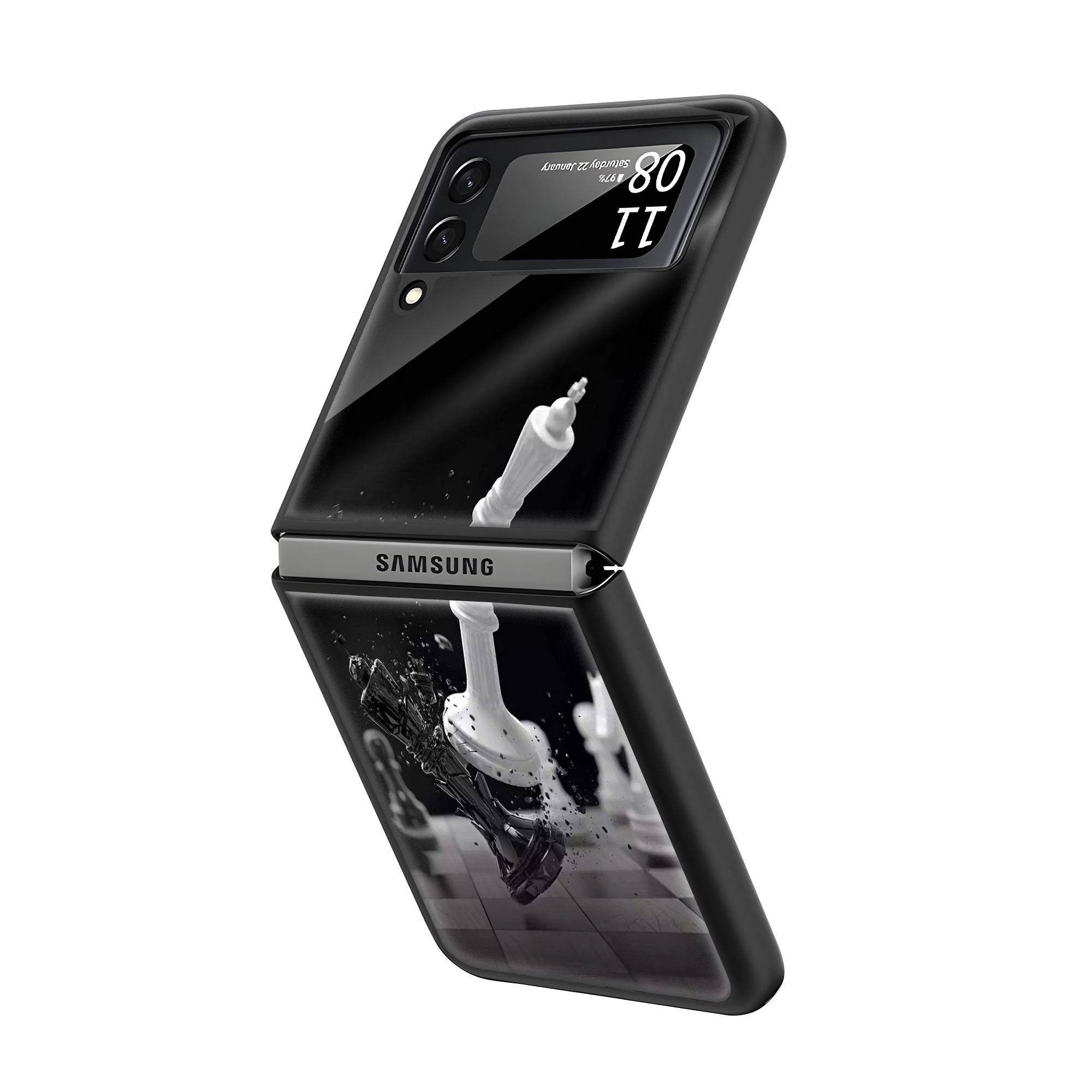 Chess Artistic Samsung Z Flip Glass Case image 1