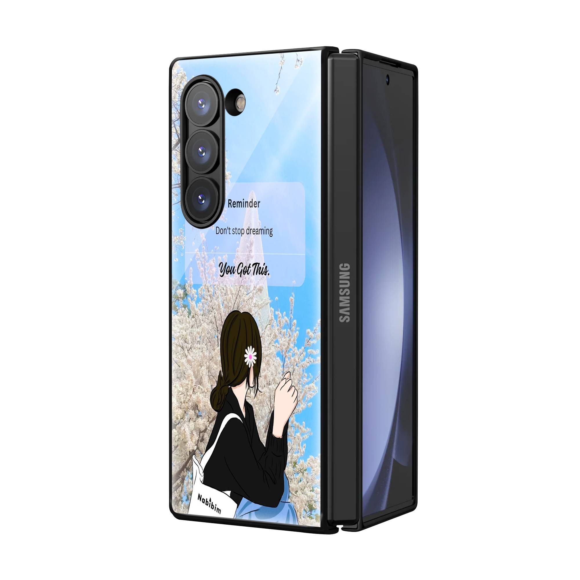 Don't Stop Dreaming Samsung Z Fold Glass Case image 1