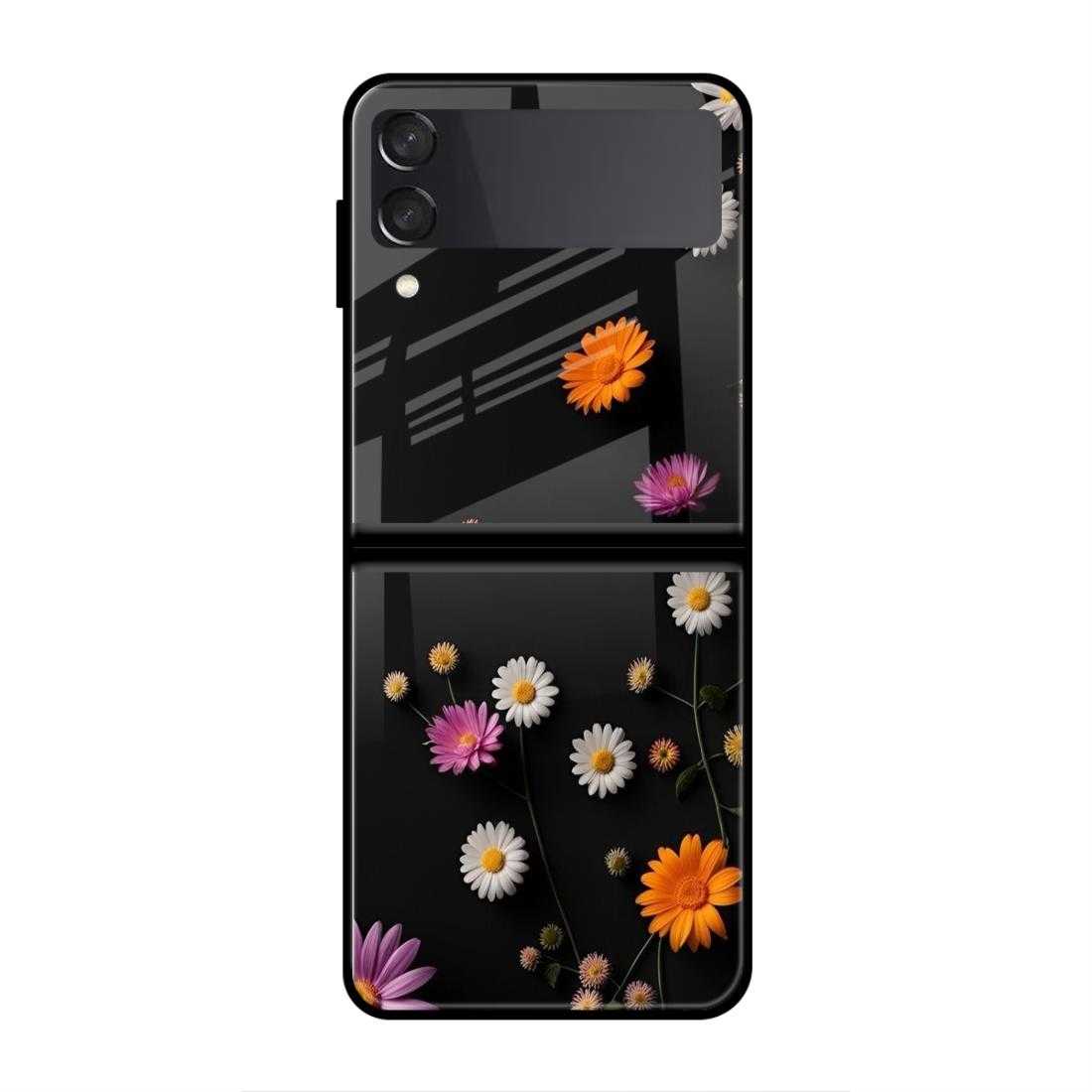 Colorful Flower Samsung Z Flip 3 Glass Case image 0