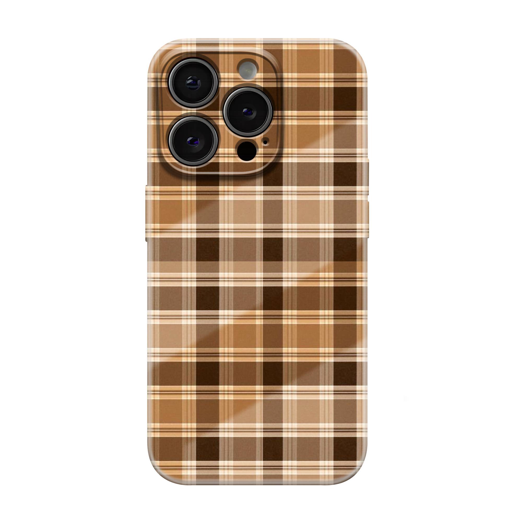 Vintage Cocoa Checks Glossy Hard Case