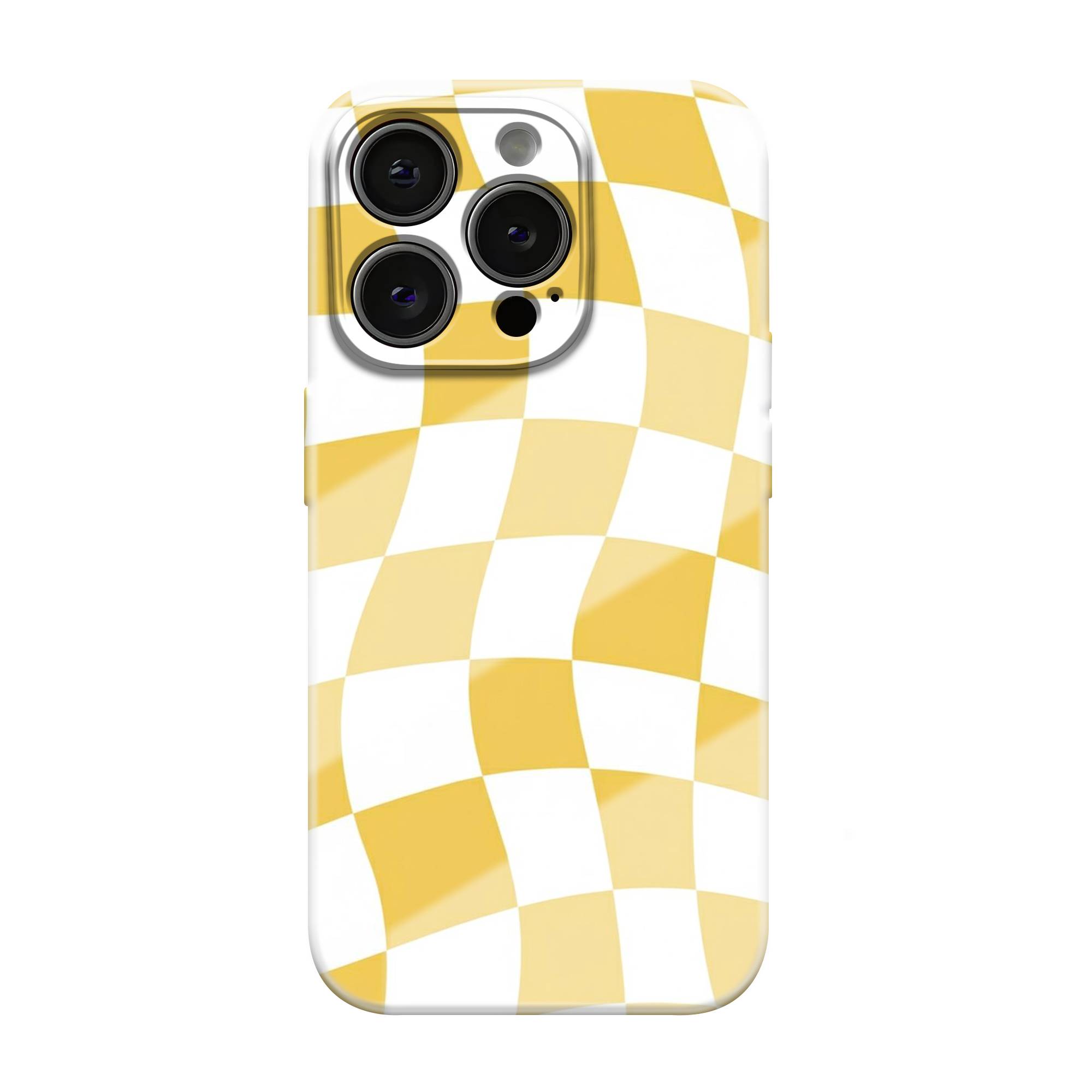 Yellow Checkered Glossy Hard Case