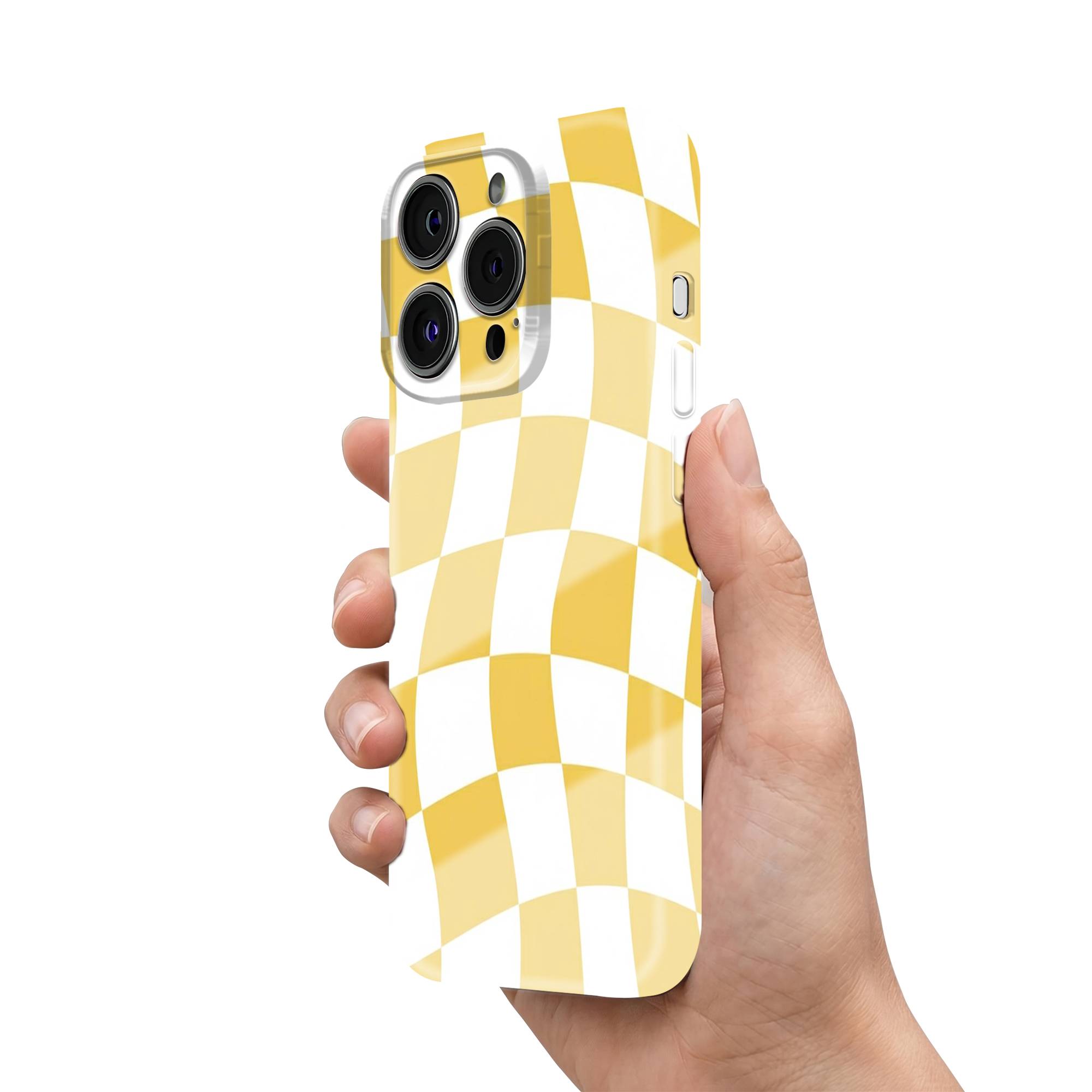 Yellow Checkered Glossy Hard Case