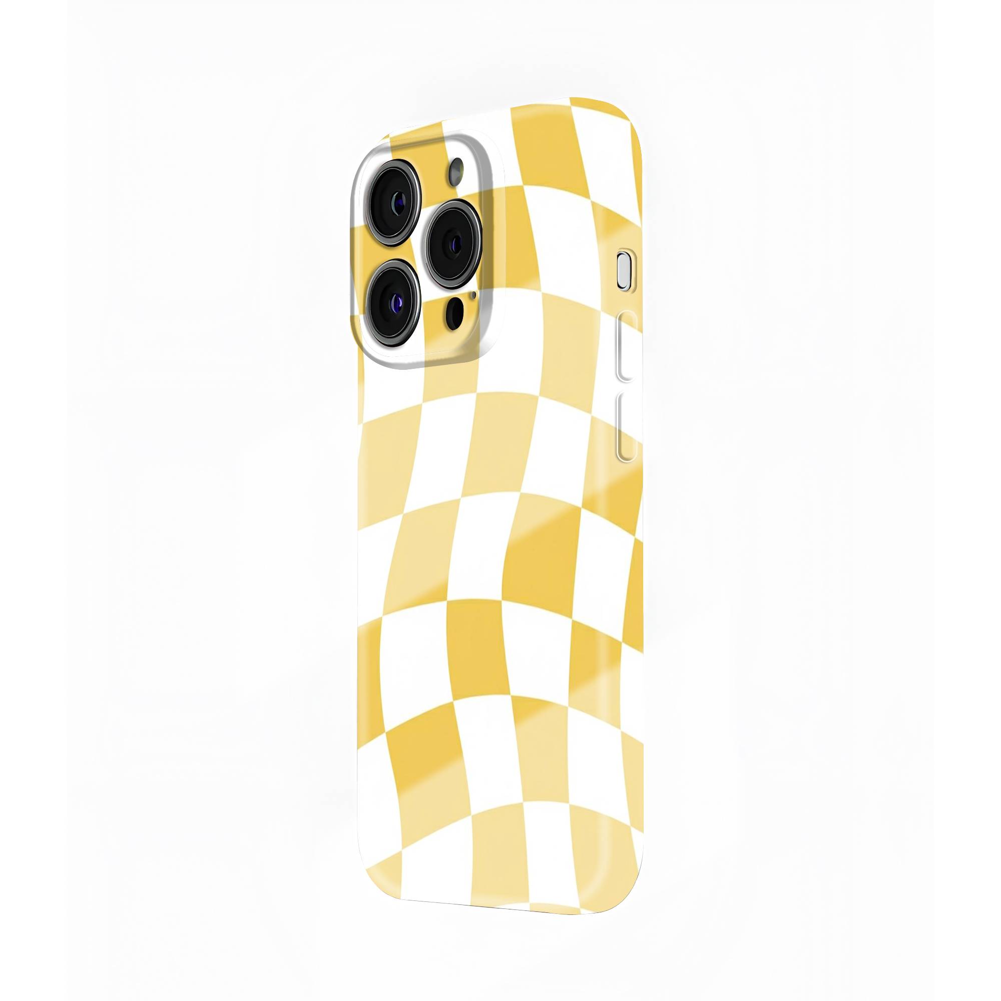 Yellow Checkered Glossy Hard Case