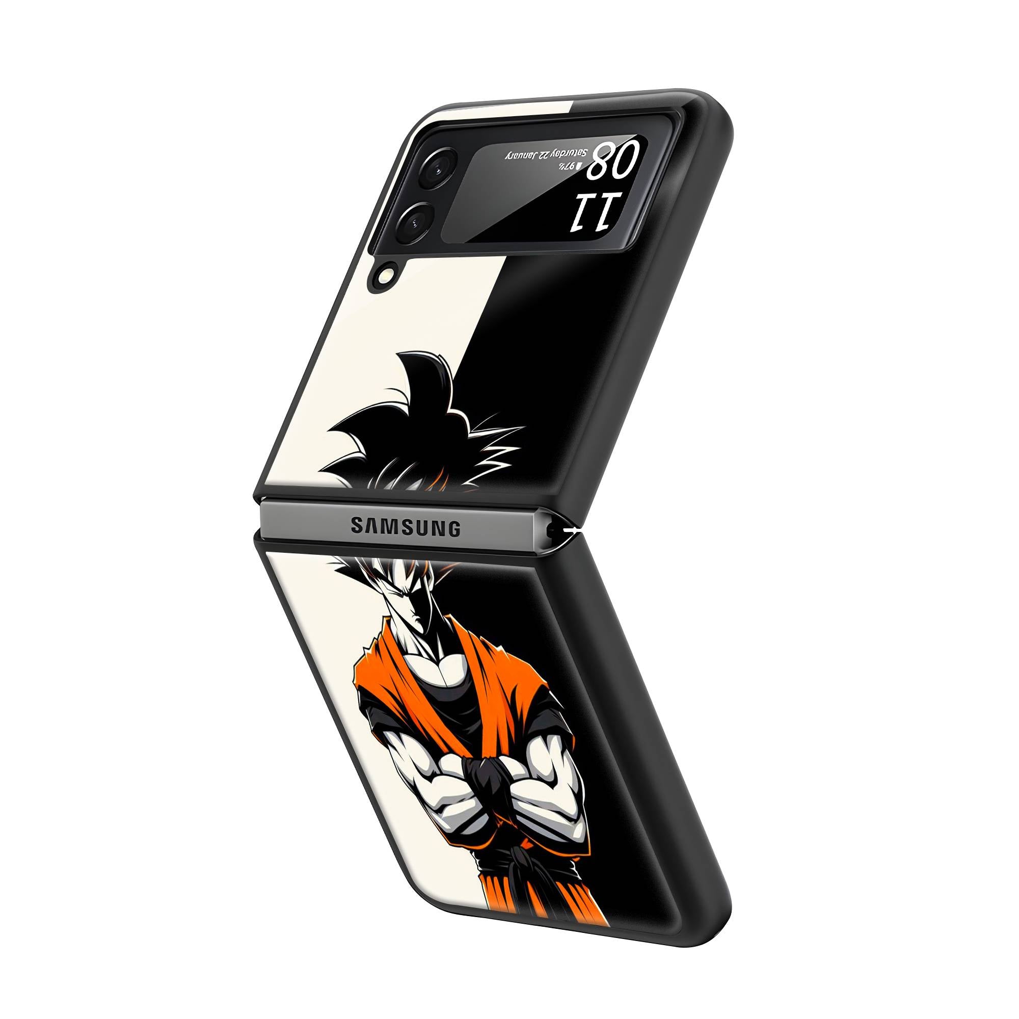Son Goku Samsung Z Flip Glass Case image 1