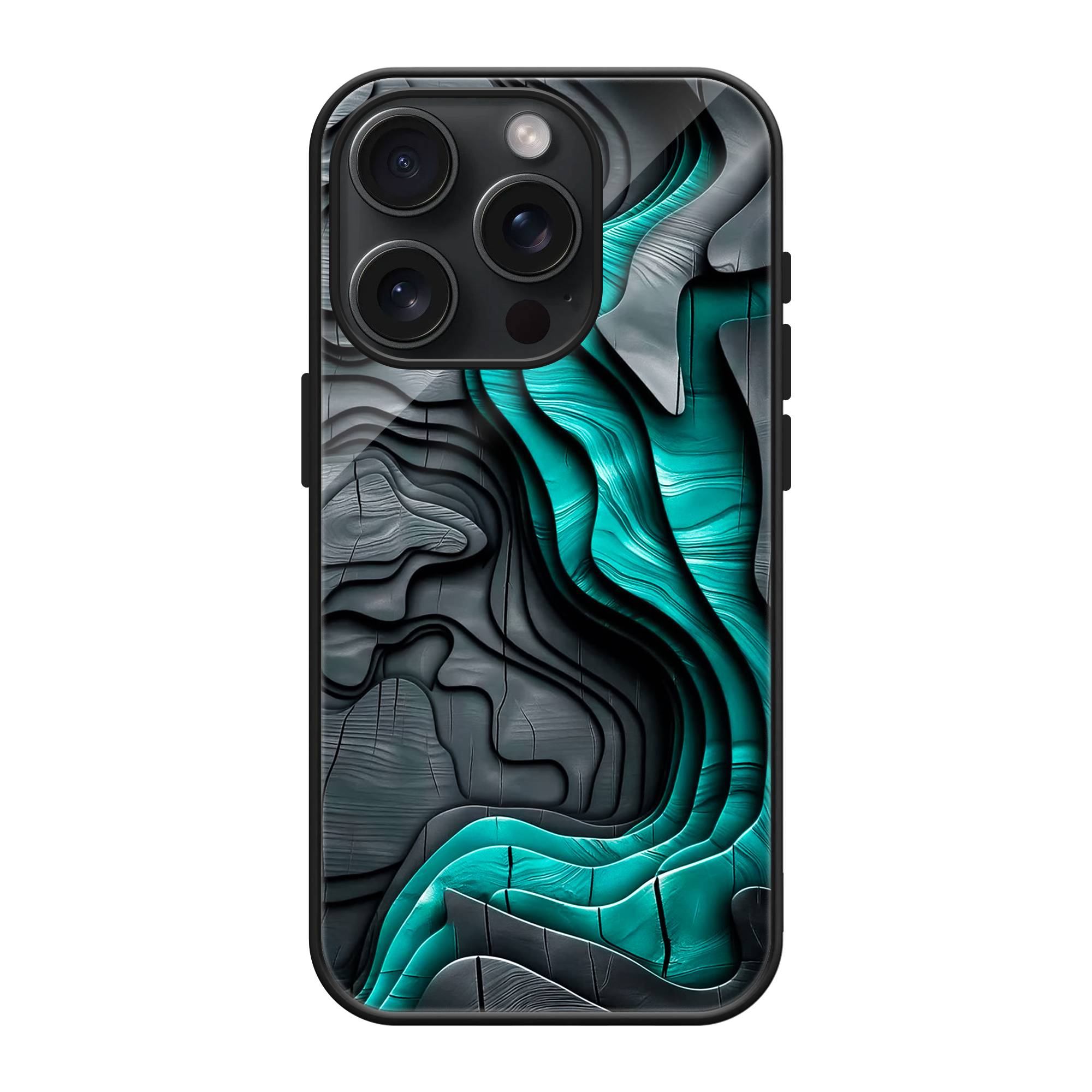 Charcoal Teal Glass Case