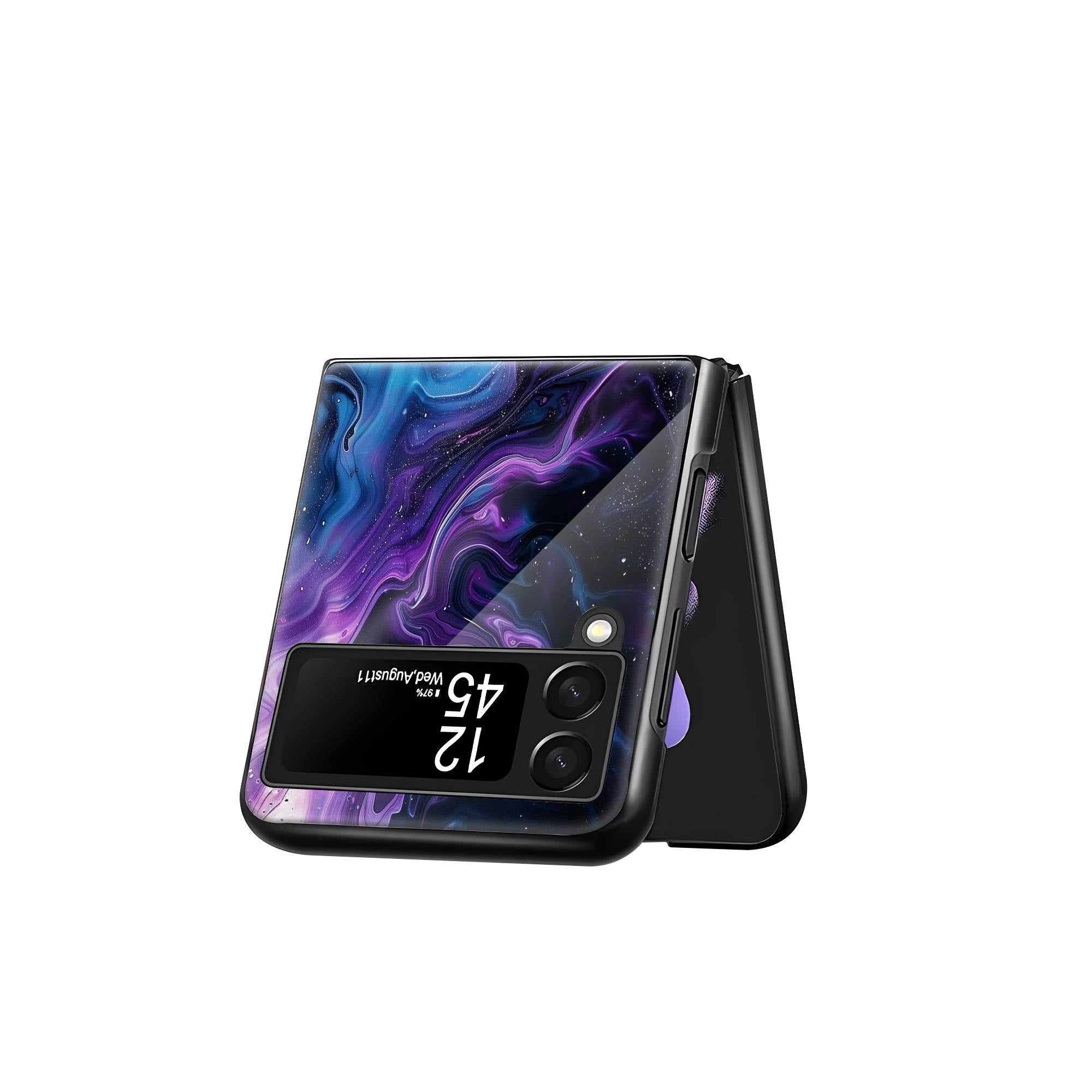 Color Strom Pattern Samsung Z Flip Glass Case image 2