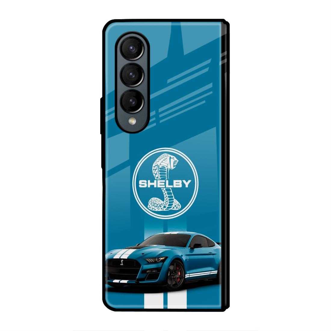 Blue Shelby Samsung Z Fold 4 Glass Case image 0