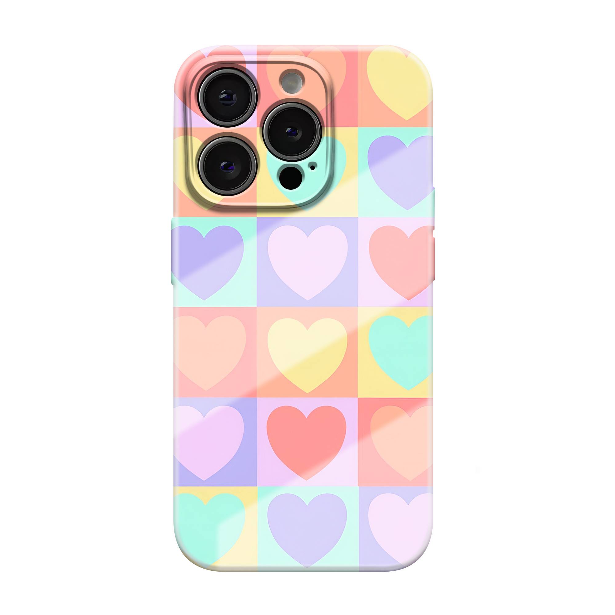 Candy Hearts Grid Glossy Hard Case