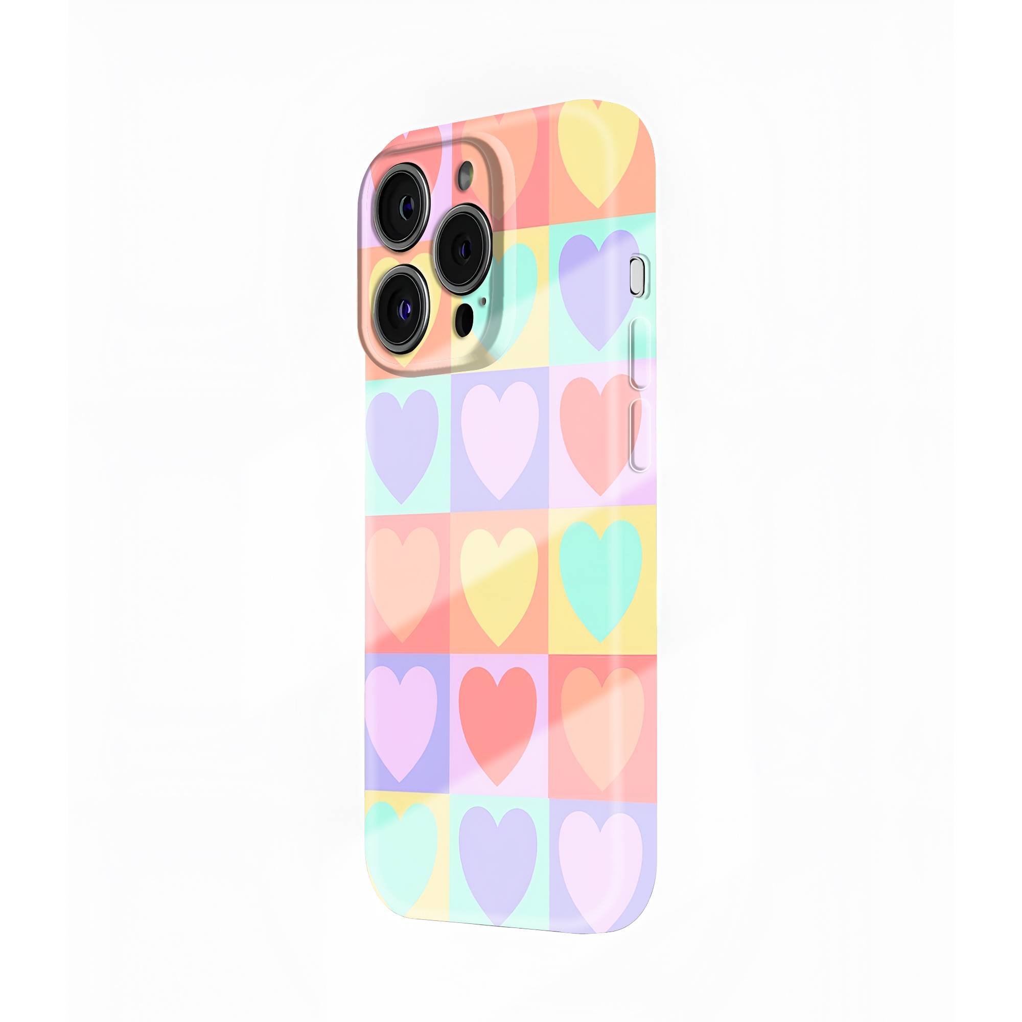 Candy Hearts Grid Glossy Hard Case