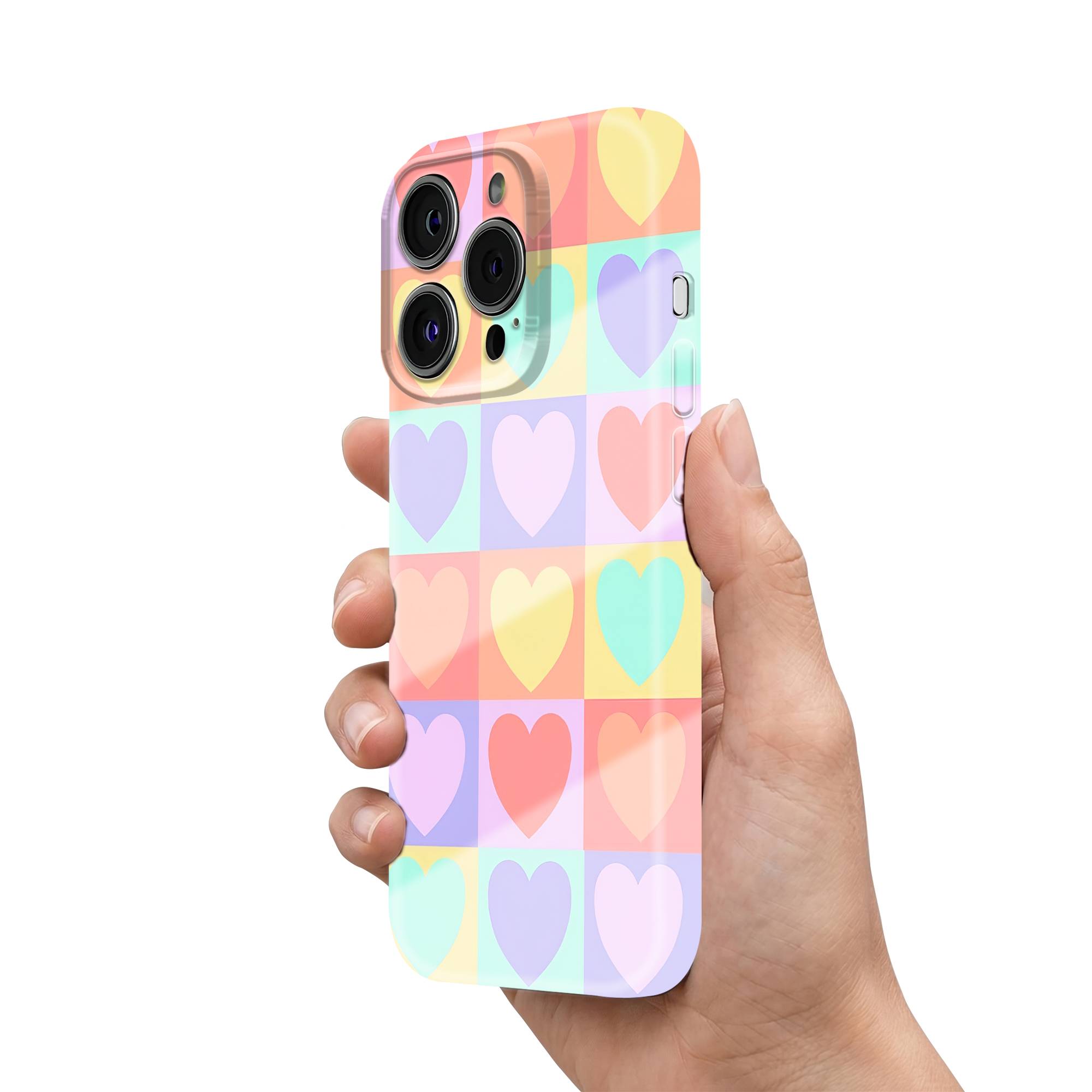 Candy Hearts Grid Glossy Hard Case