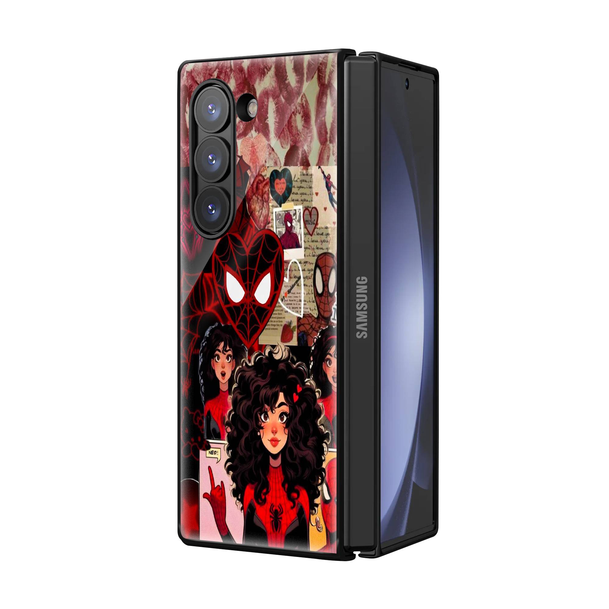 Spider Girl Samsung Z Fold Glass Case image 1
