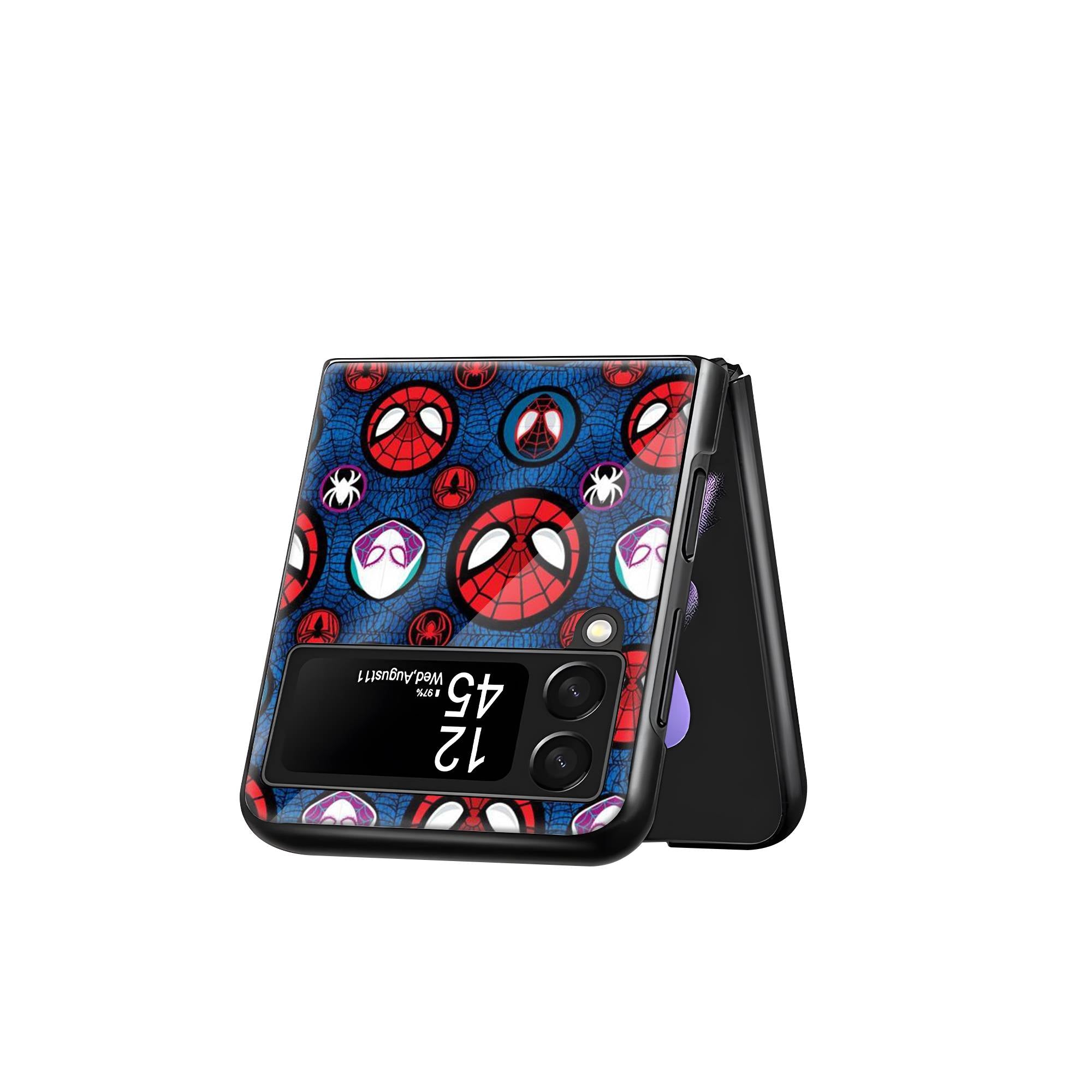 Spiderman Pattern Samsung Z Flip Glass Case image 2