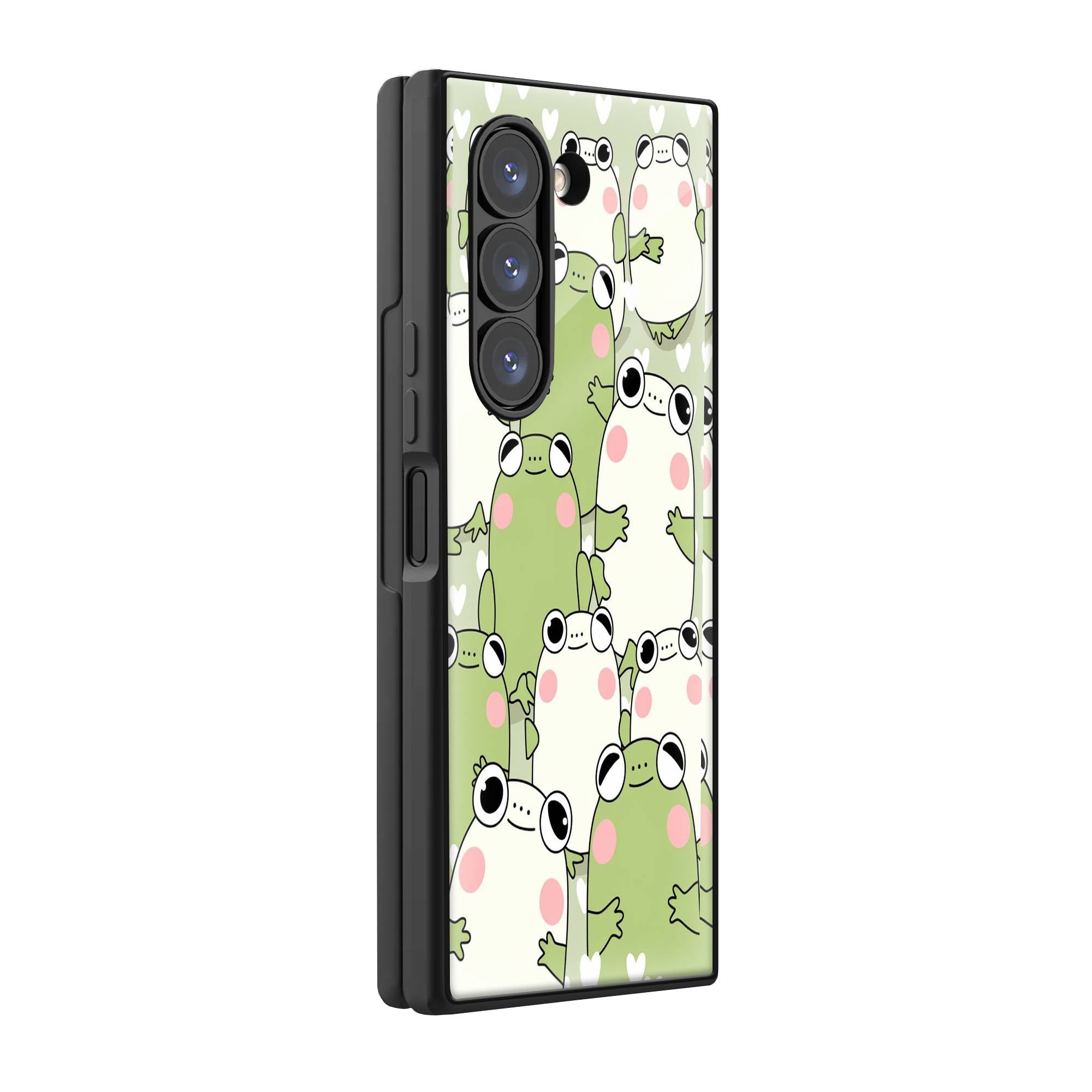 Cute Frogs Samsung Z Fold Glass Case image 0