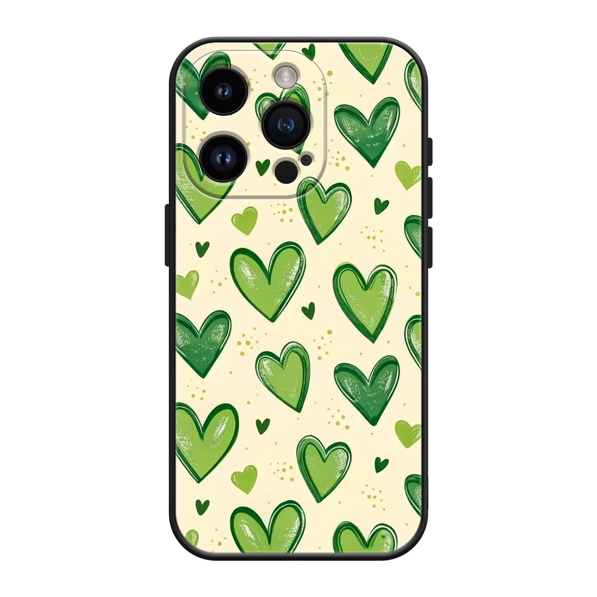 Green Hearts Silicone Case image 0