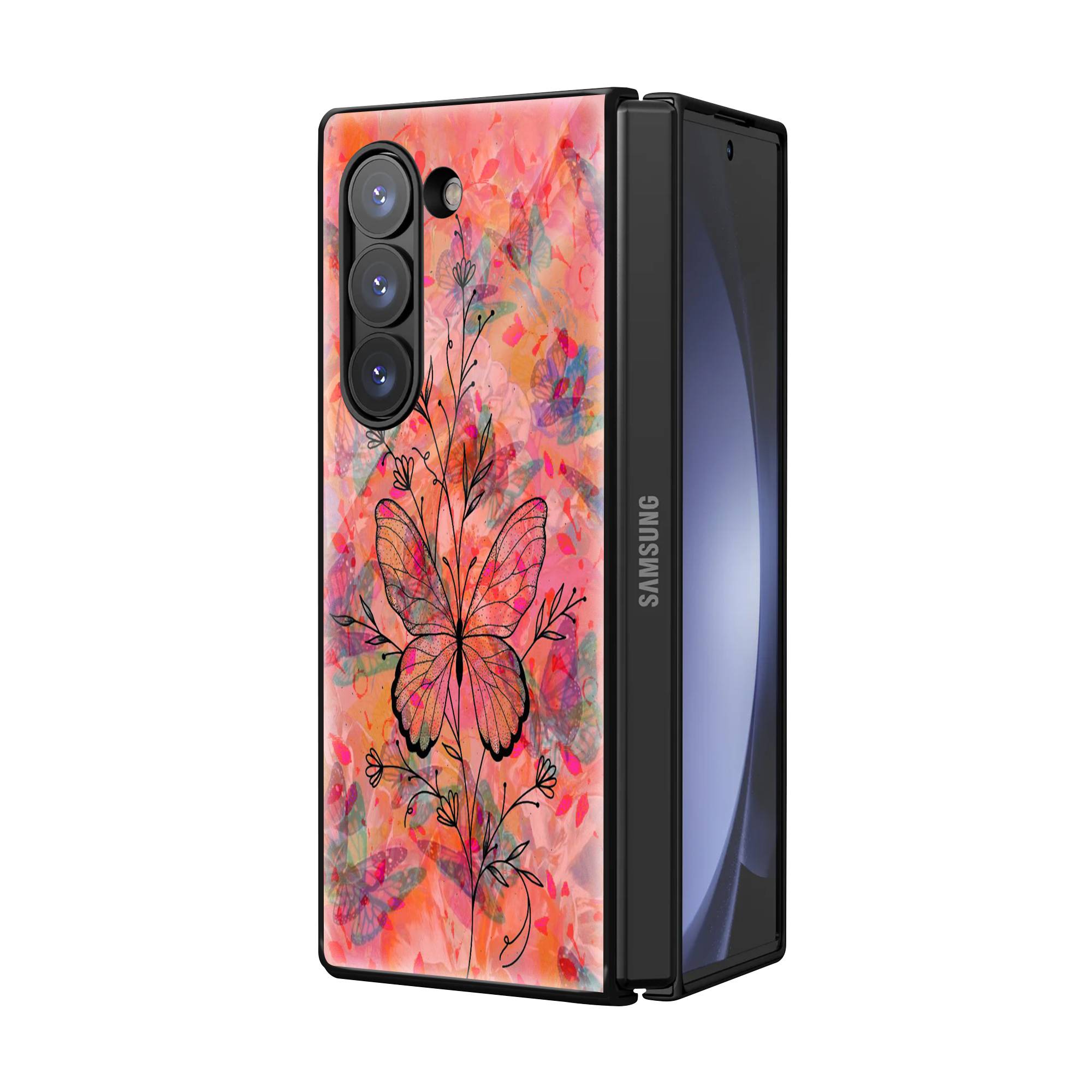 Painted Wings Samsung Z Fold Glass Case image 1