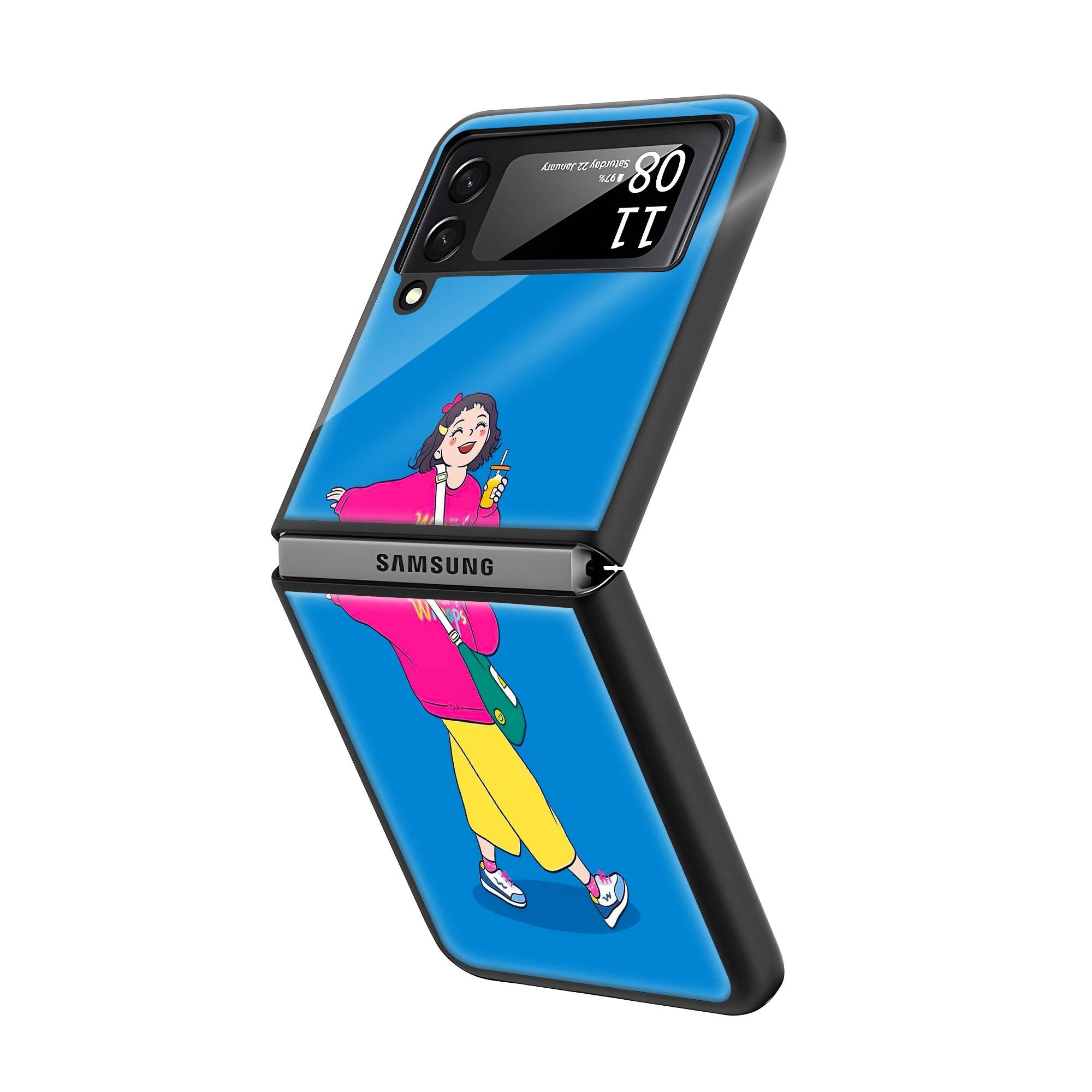 Giggle Gal Samsung Z Flip Glass Case image 1