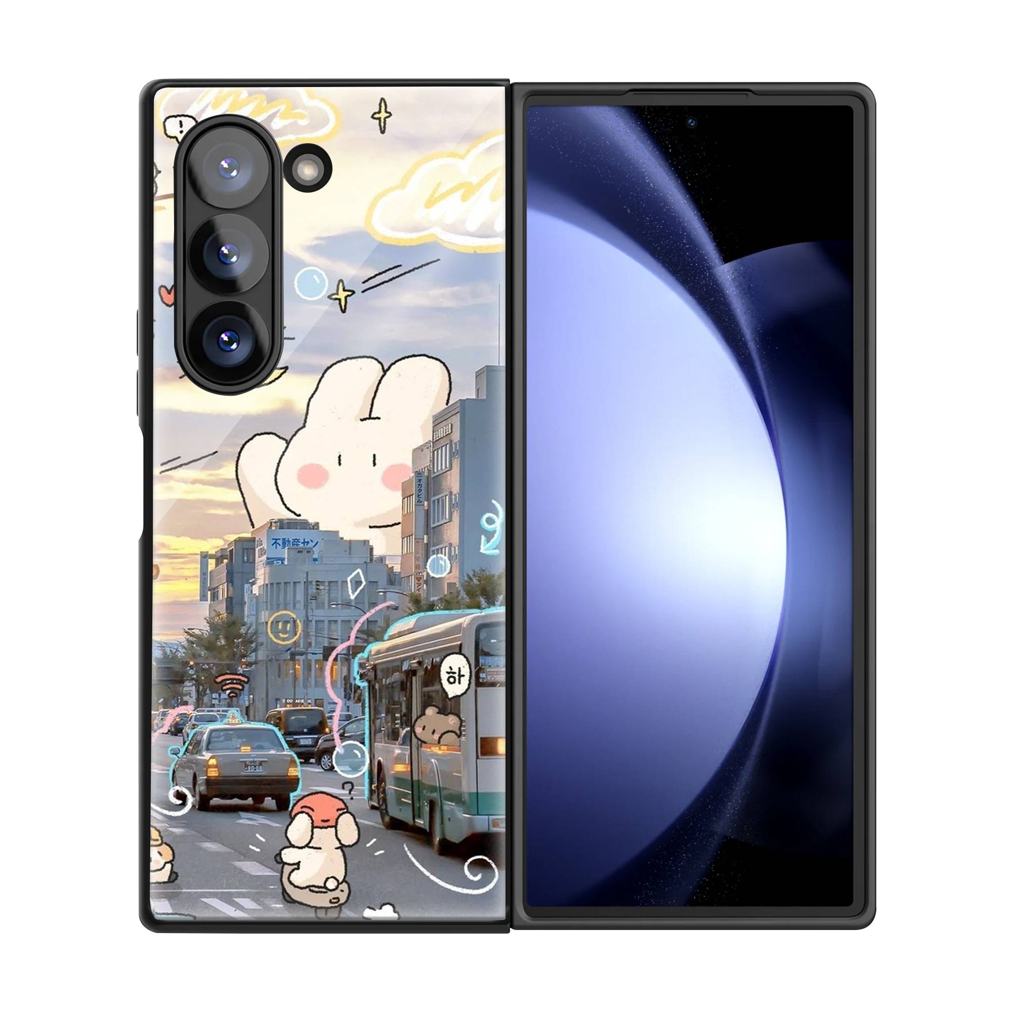 Kawaii City Samsung Z Fold Glass Case image 2