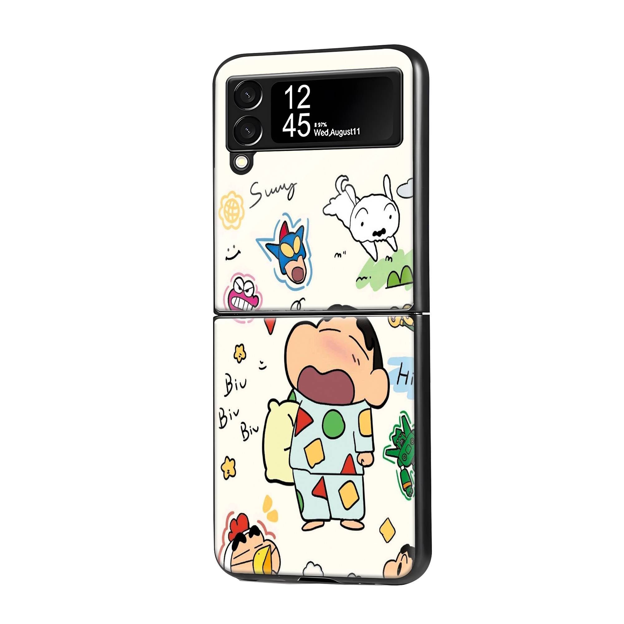 Shinchan Crayon Samsung Z Flip Glass Case image 0