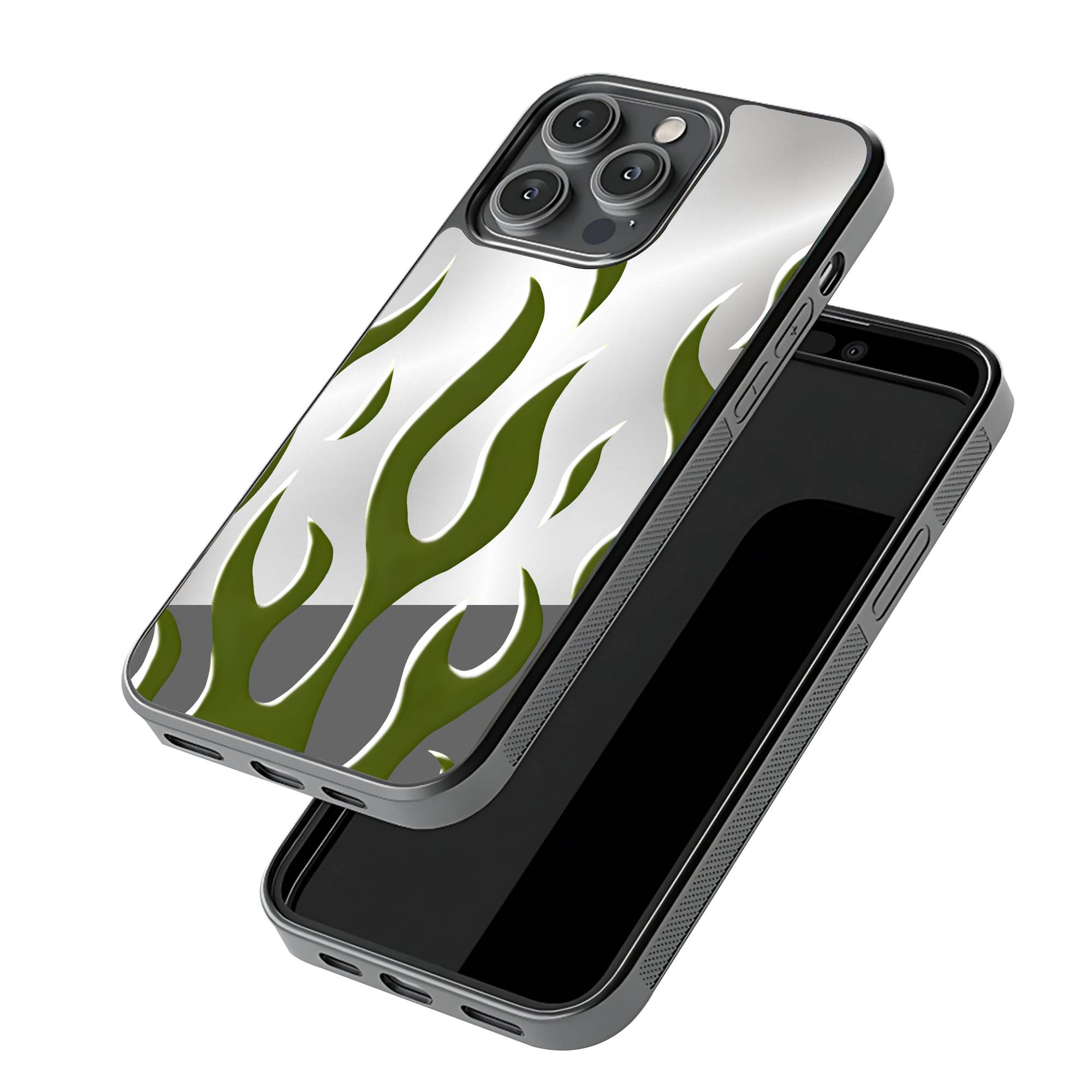 Green Flame Mirror Case