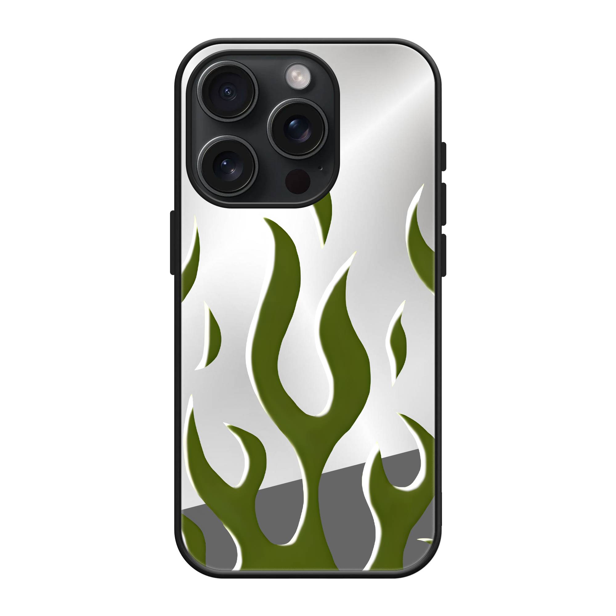Green Flame Mirror Case