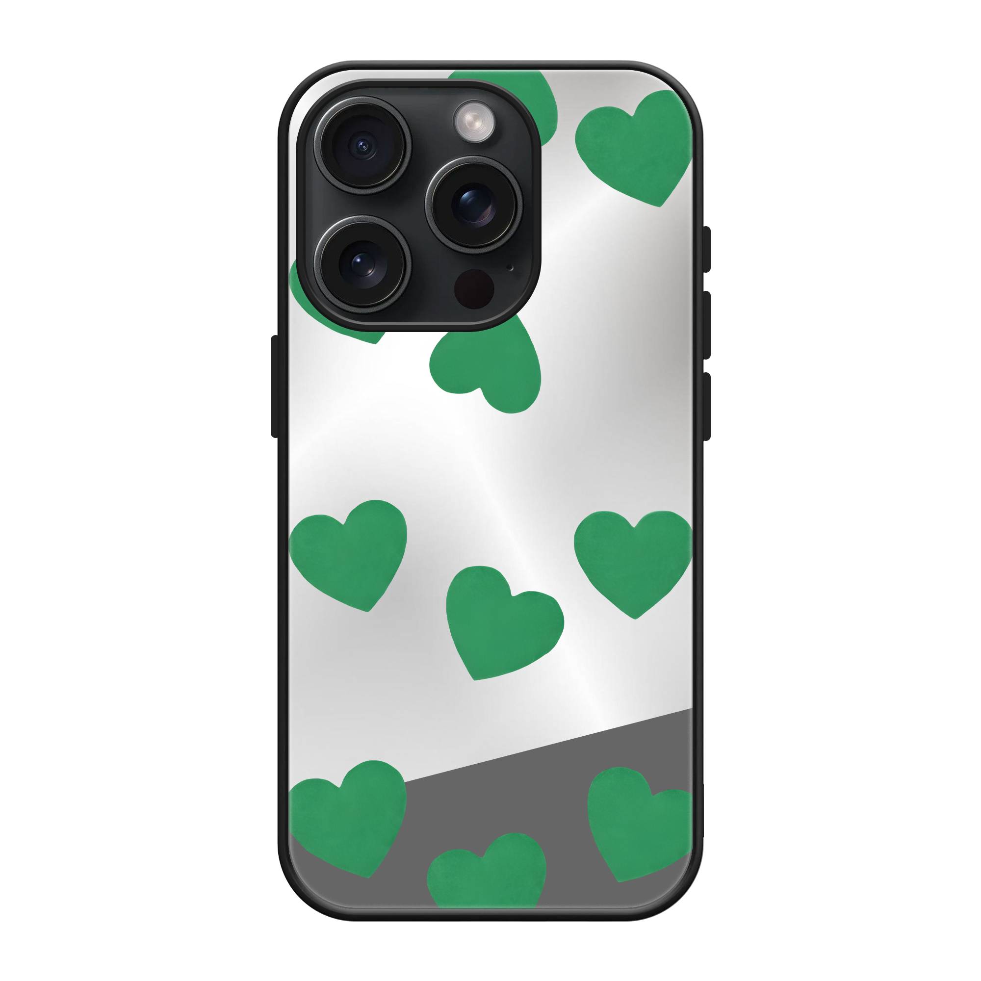 Green Hearts Mirror Case