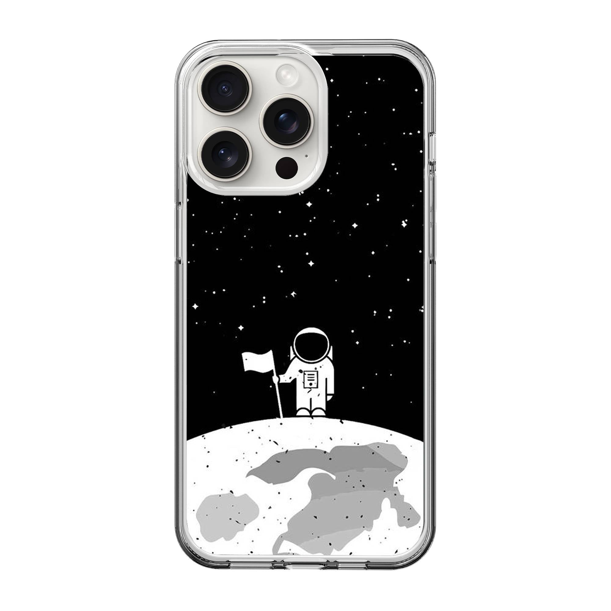 Astronaut on Moon Clear Case image 0