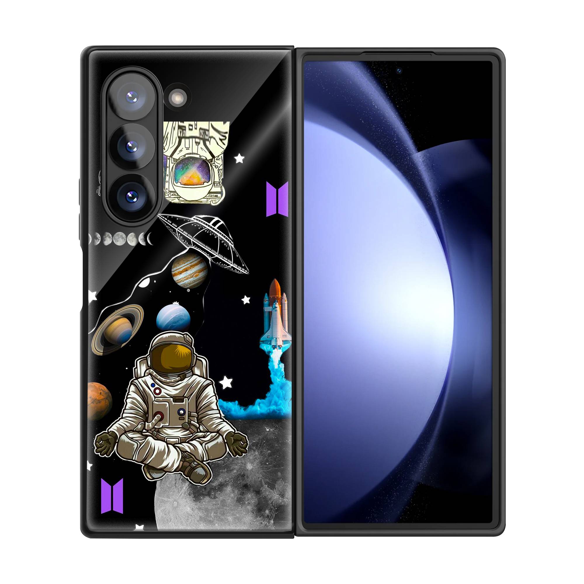Sanatani Astronaut Samsung Z Fold Glass Case image 2