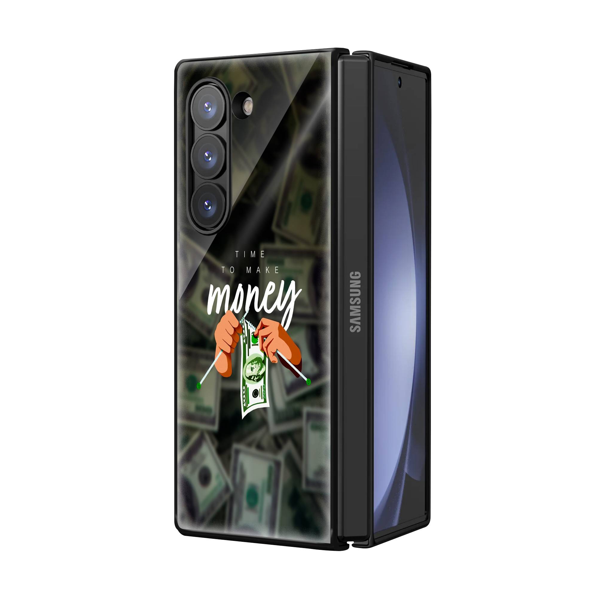 Make Money Samsung Z Fold Glass Case image 1