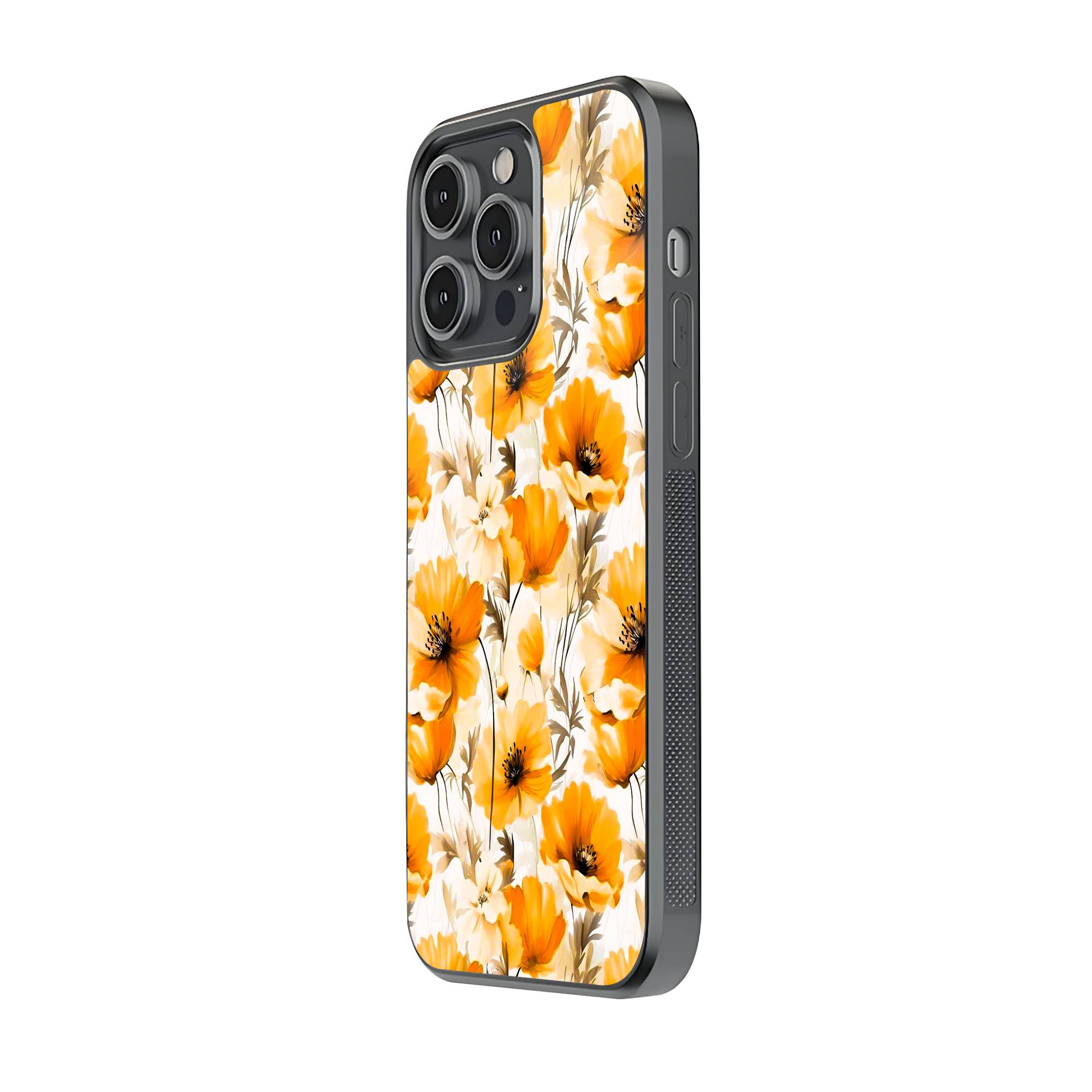 Cosmos Flowers Glass Case image 1