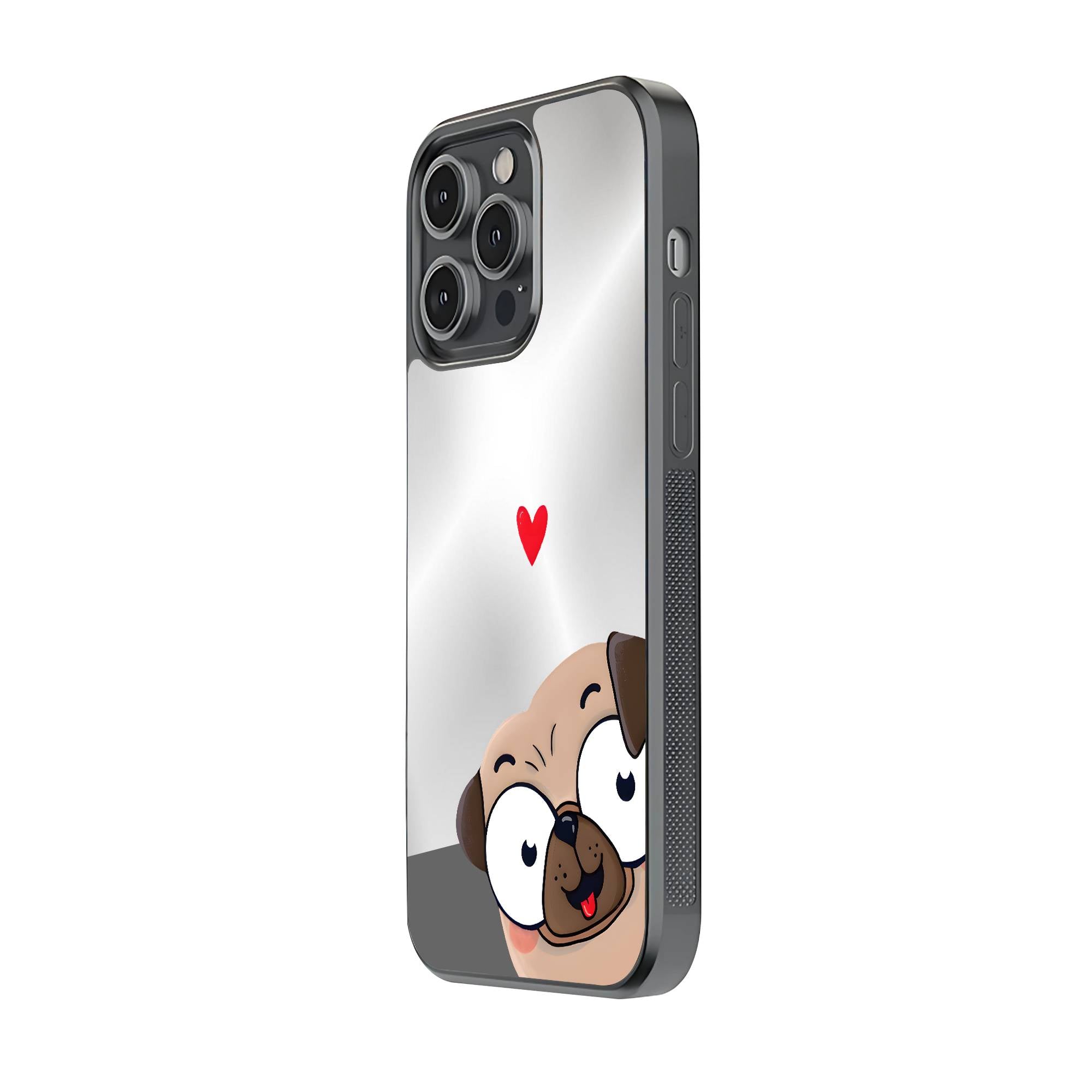 Heart Pug Mirror Case