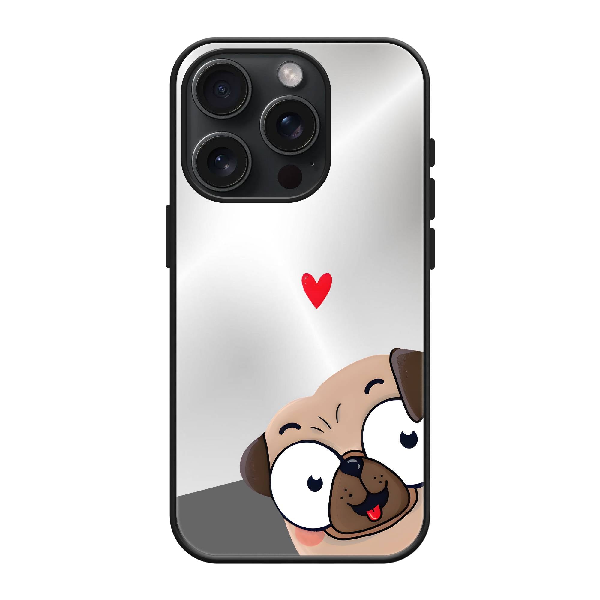 Heart Pug Mirror Case