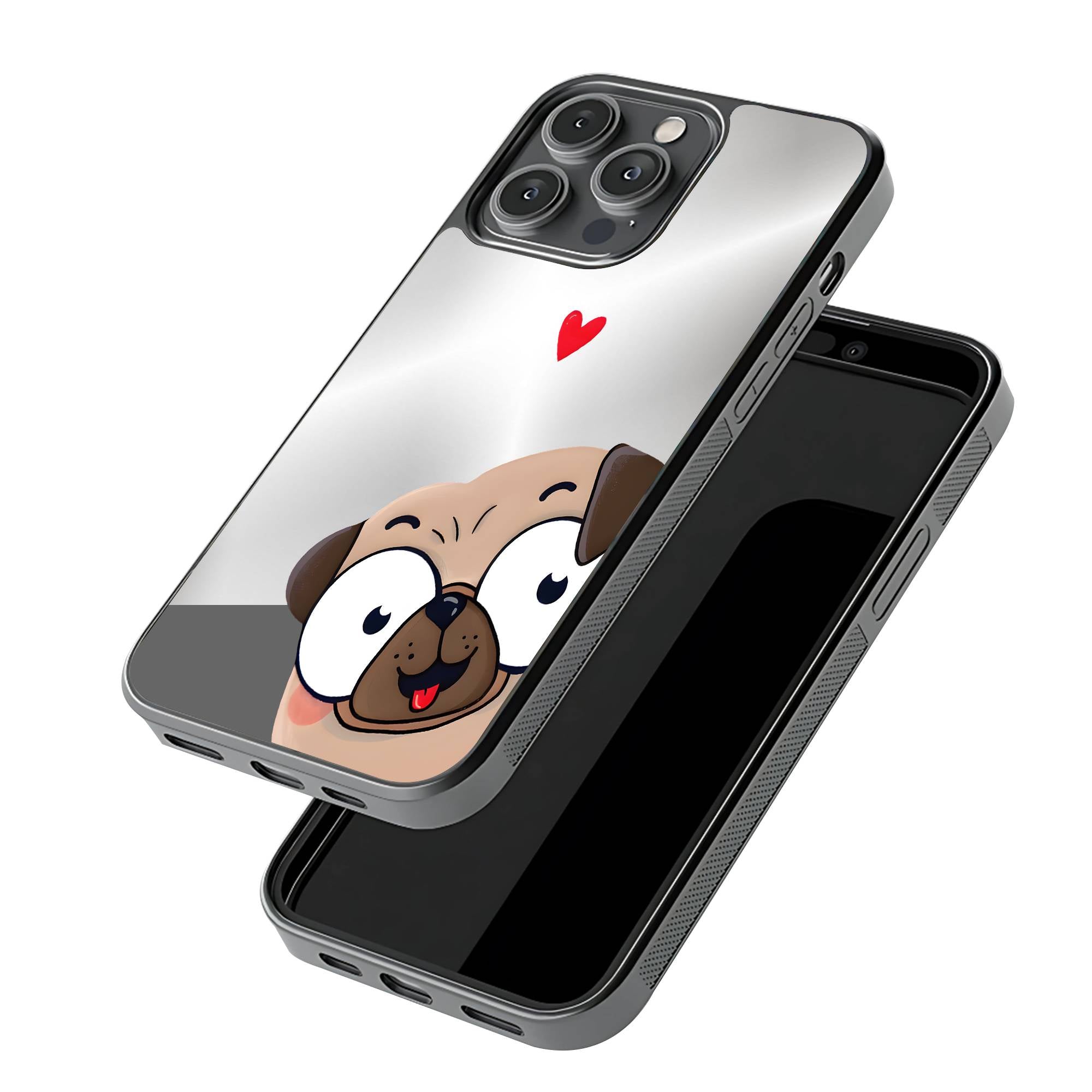 Heart Pug Mirror Case